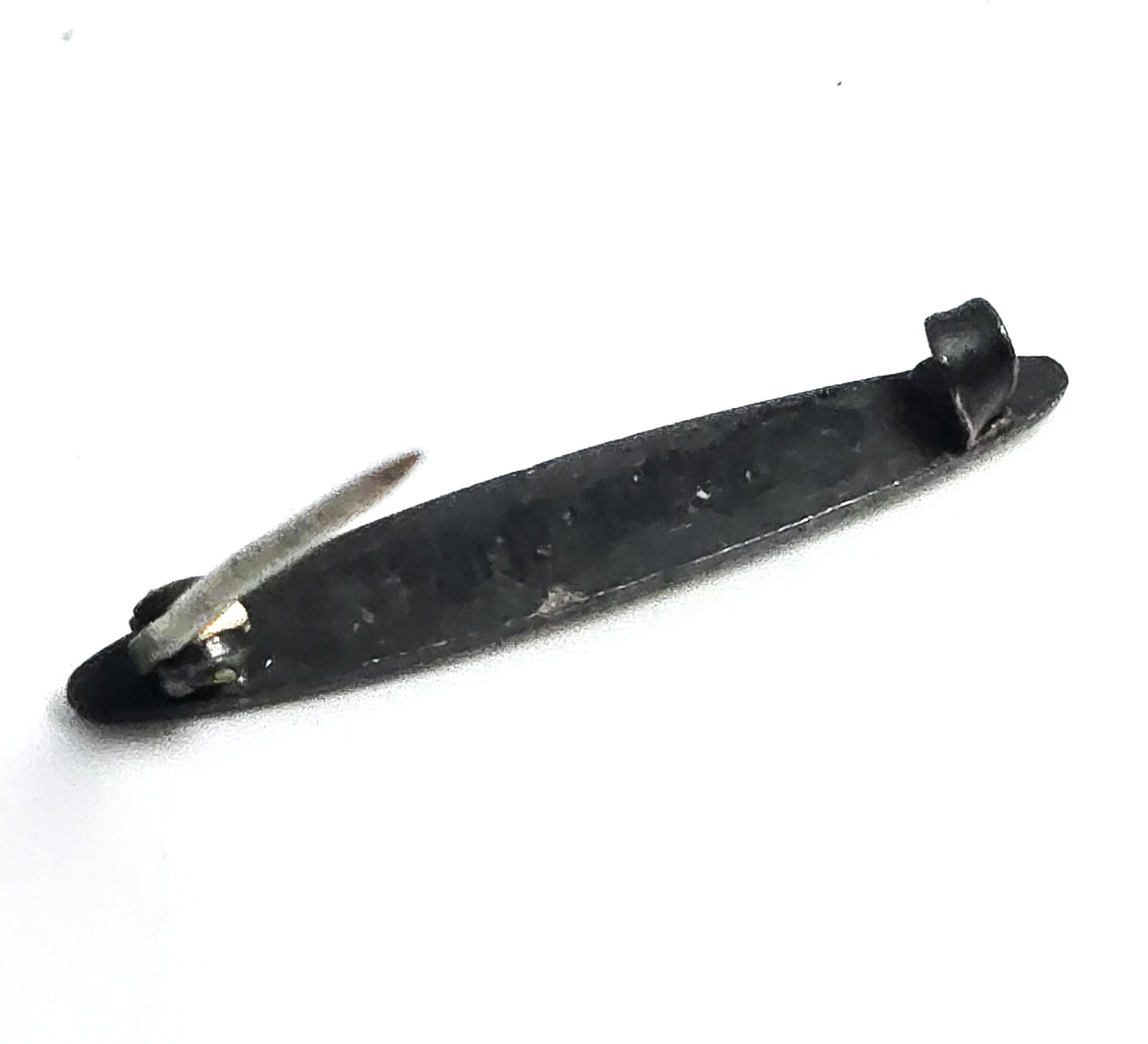 Art Deco small Guilloche enamel white antique bar pin lingerie brooch