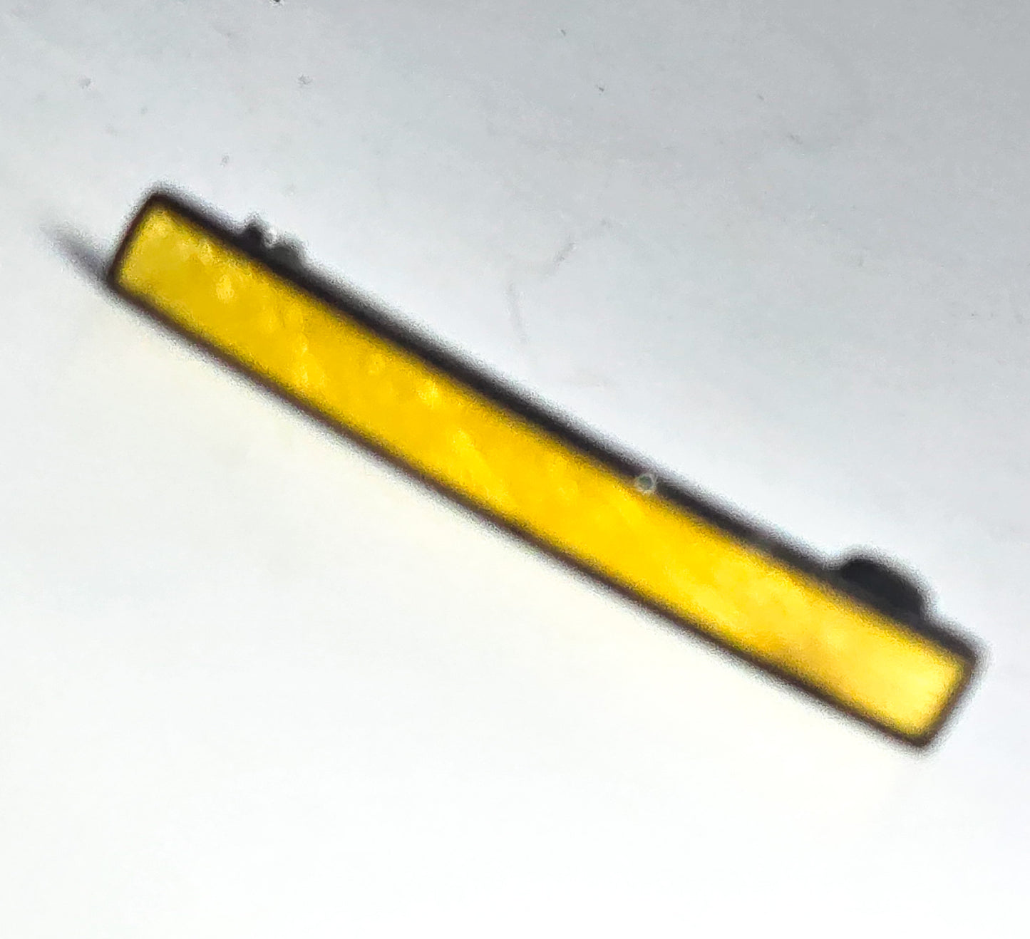 Herman Art Deco small Guilloche enamel yellow antique bar pin lingerie brooch