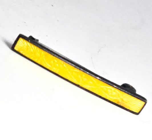 Herman Art Deco small Guilloche enamel yellow antique bar pin lingerie brooch