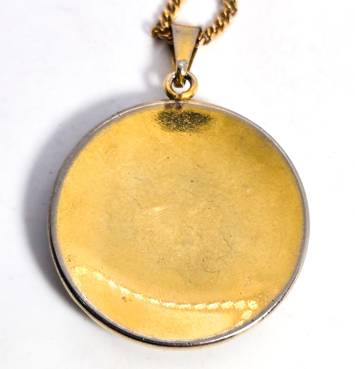 Damascene Flying swallow Black and Gold toned vintage bird necklace