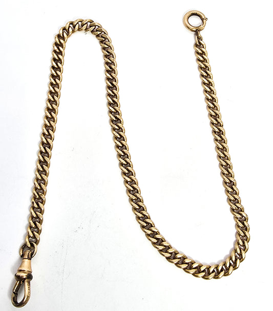 SOB SO Bigney 12k gold filled antique Victorian watch fob chain 13 inches