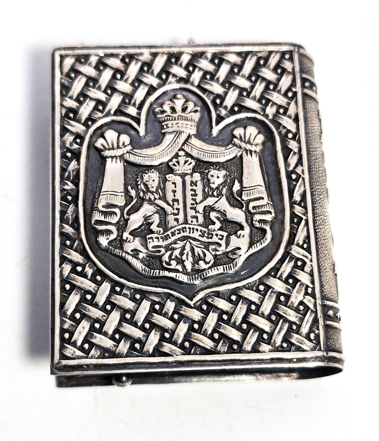 Vintage Judaica Tallit Sterling 925 Torah Lions mini Psalm book pendant