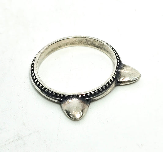 Kitten Ears James Avery signed sterling silver cat ring size 3 children's pinky ring