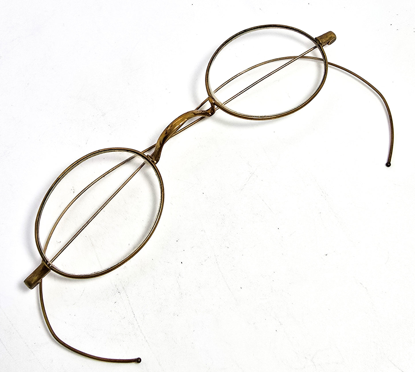 TAW & Co Victorian 1800's brass wire framed antique glasses spectacles