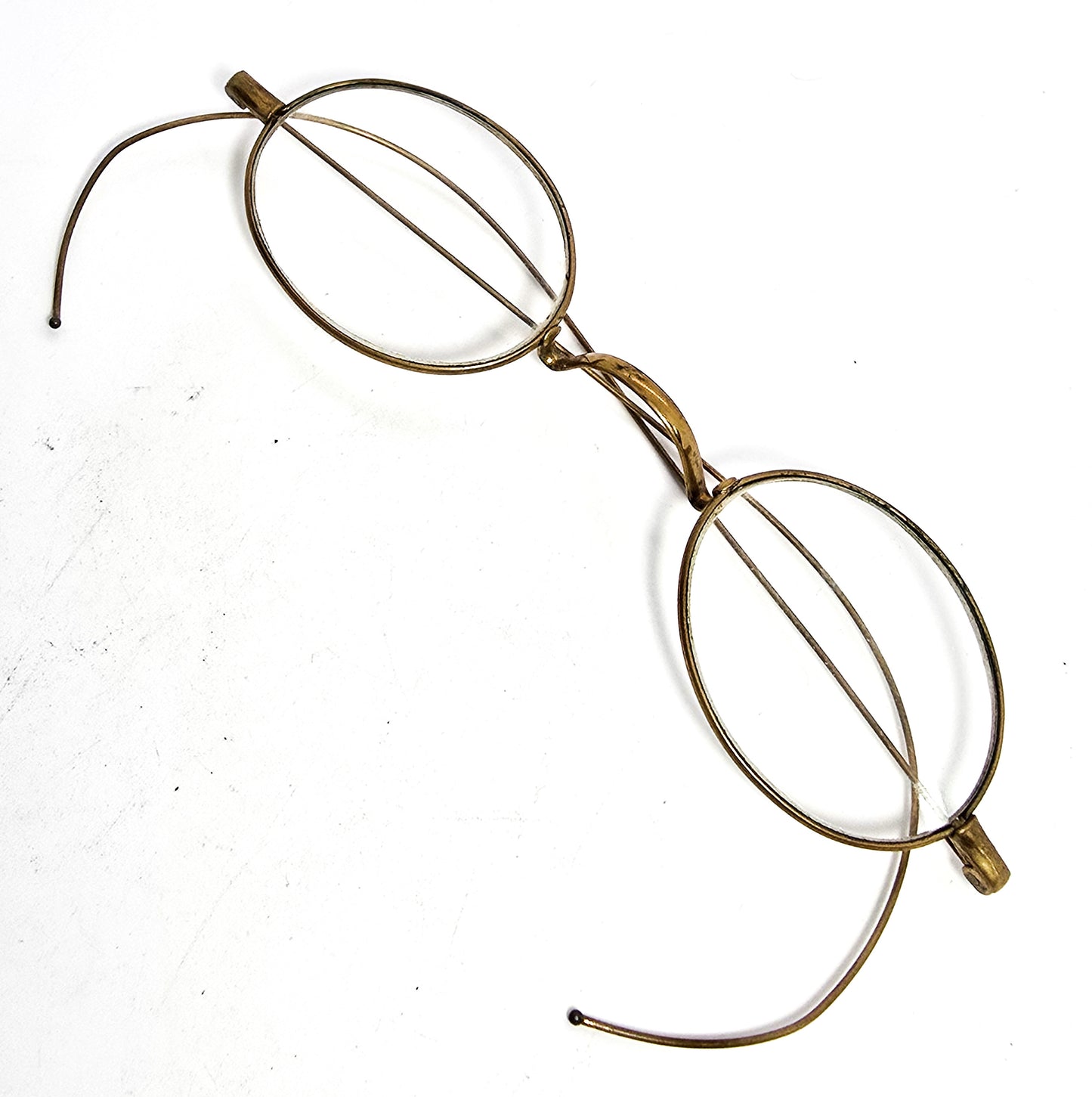TAW & Co Victorian 1800's brass wire framed antique glasses spectacles