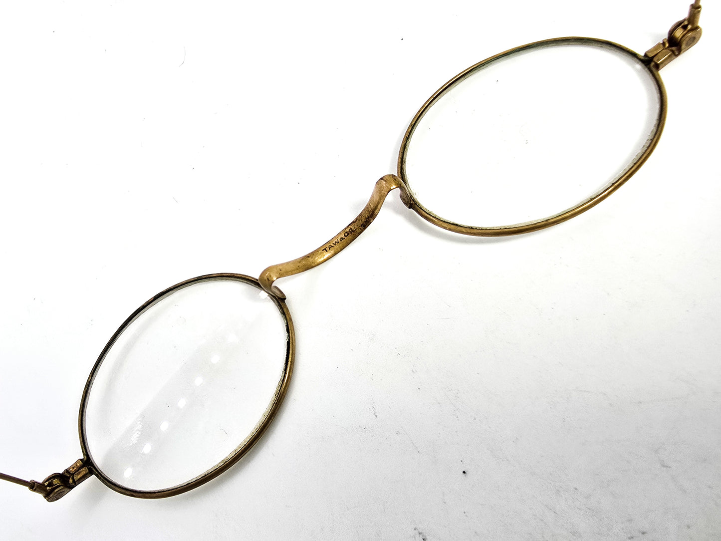 TAW & Co Victorian 1800's brass wire framed antique glasses spectacles