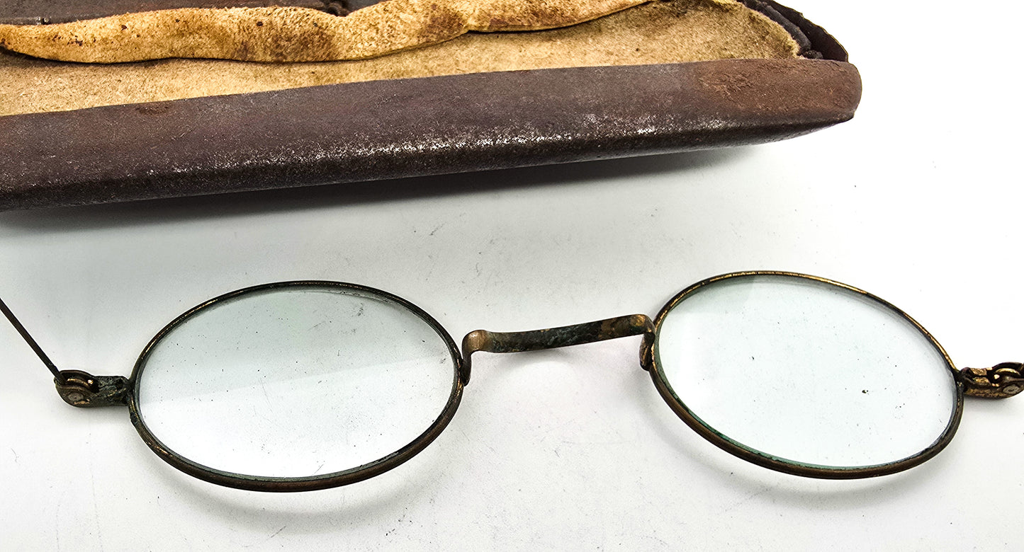 Victorian 1800's brass wire framed antique glasses spectacles (Copy)