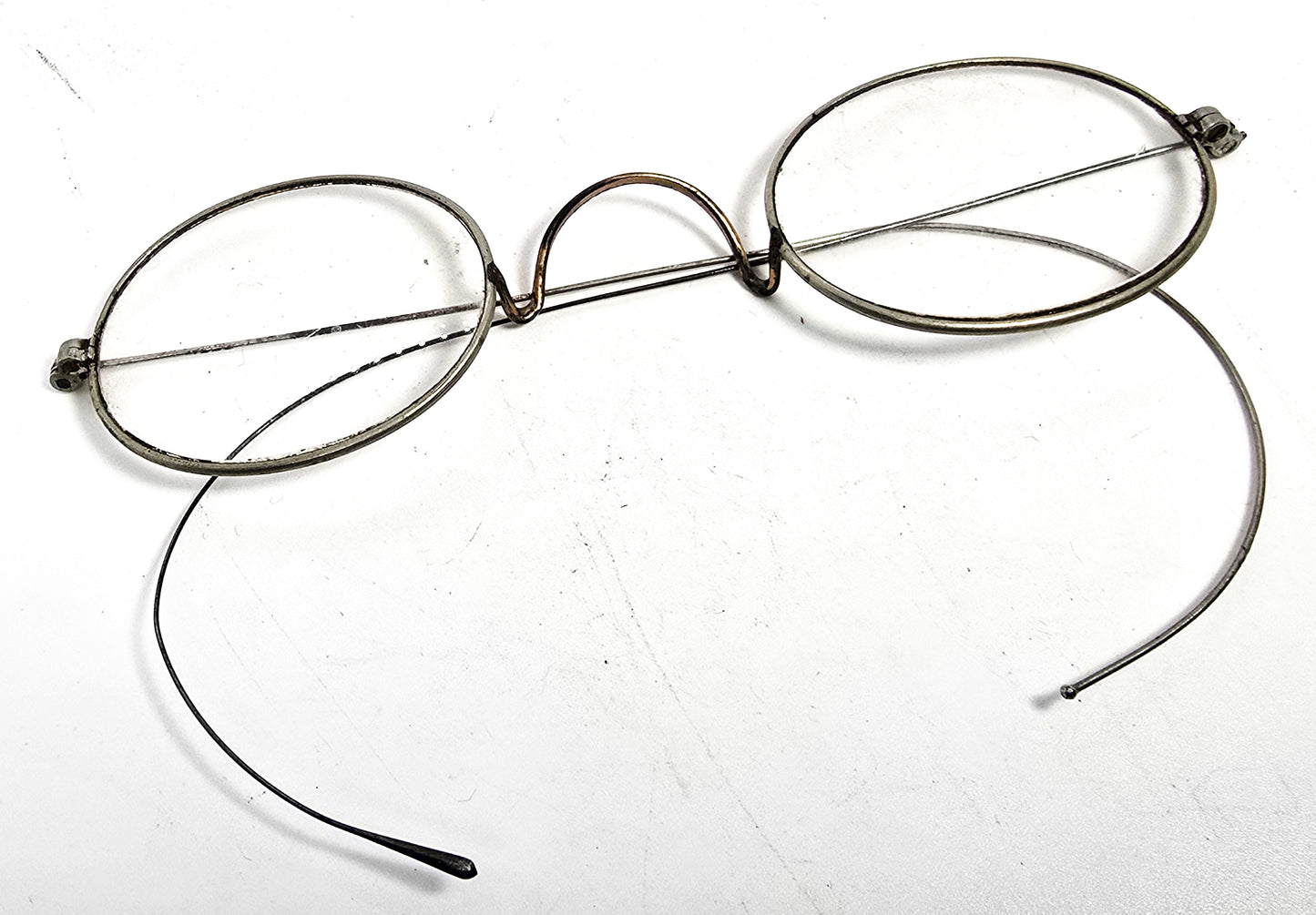 SOB & Co Victorian 1800's gold filled aluminum wire framed antique glasses spectacles