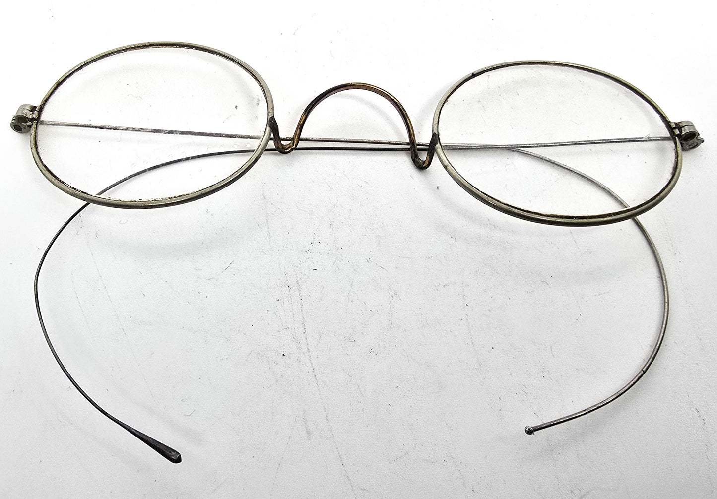 SOB & Co Victorian 1800's gold filled aluminum wire framed antique glasses spectacles