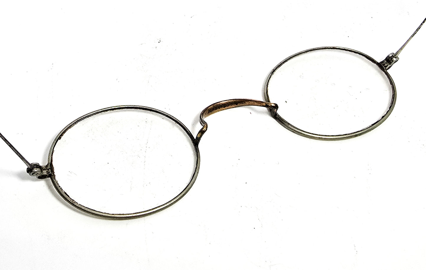 SOB & Co Victorian 1800's gold filled aluminum wire framed antique glasses spectacles