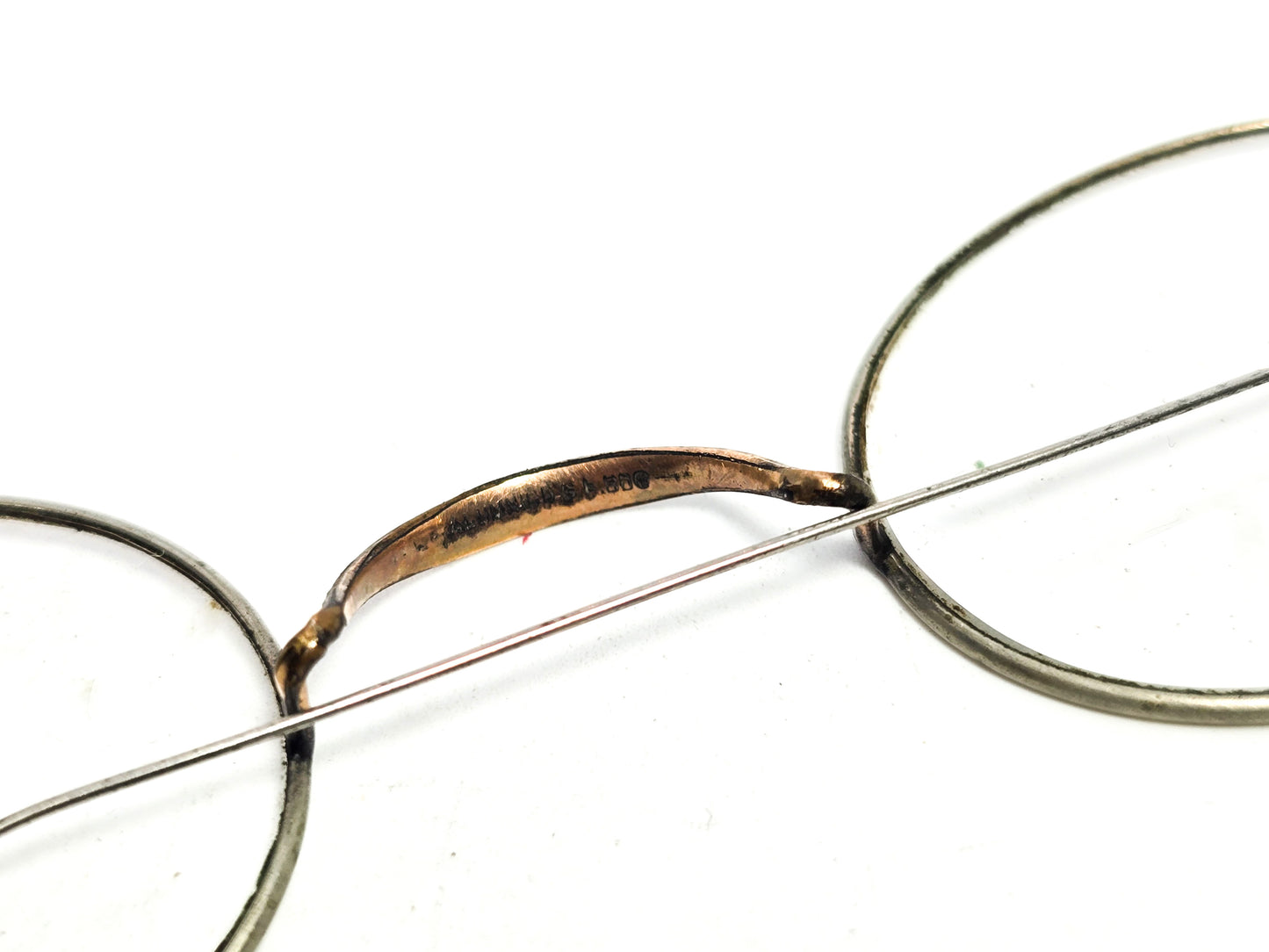 SOB & Co Victorian 1800's gold filled aluminum wire framed antique glasses spectacles