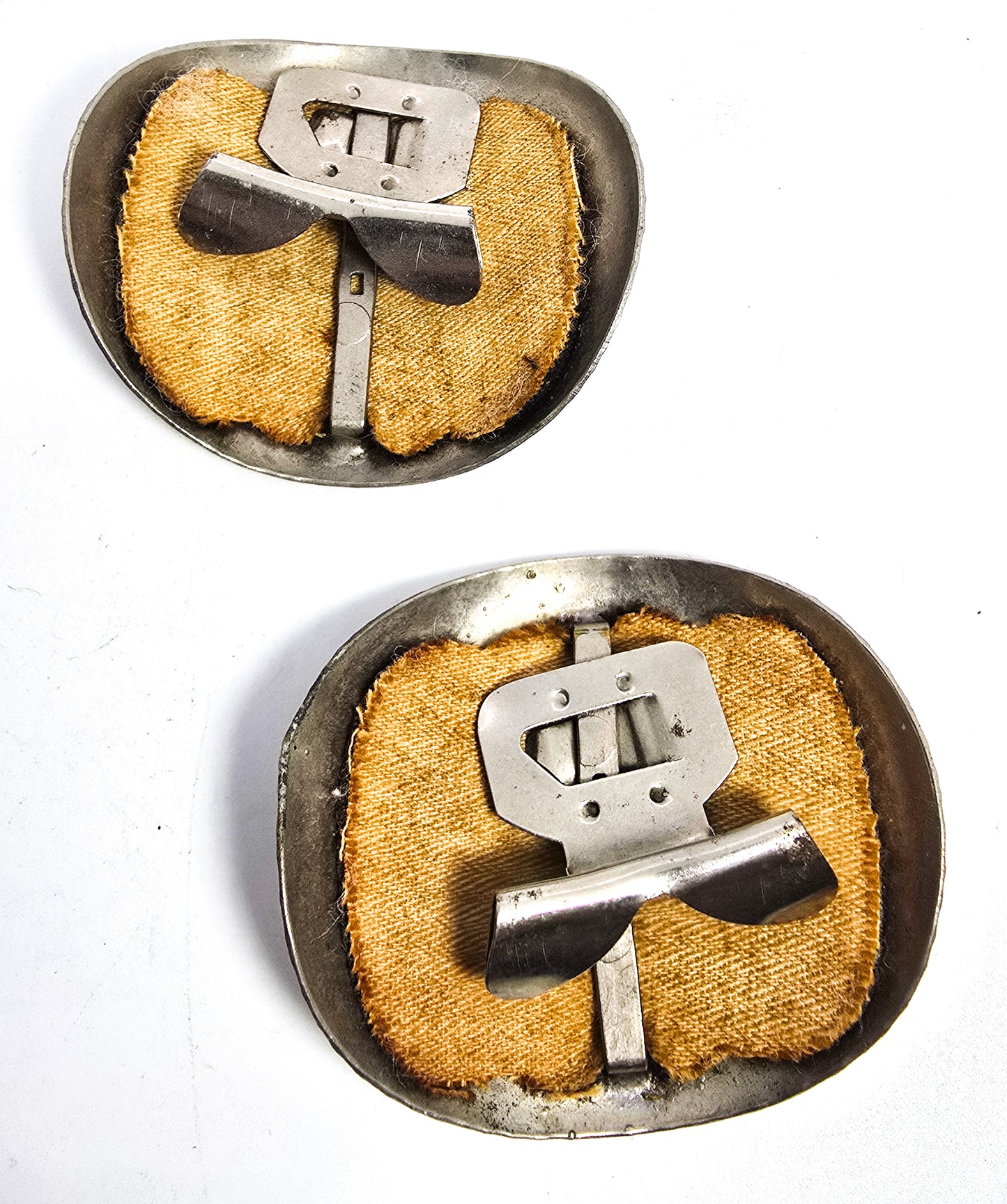 Art Deco Hammered silver and black antique shoe clips pair set