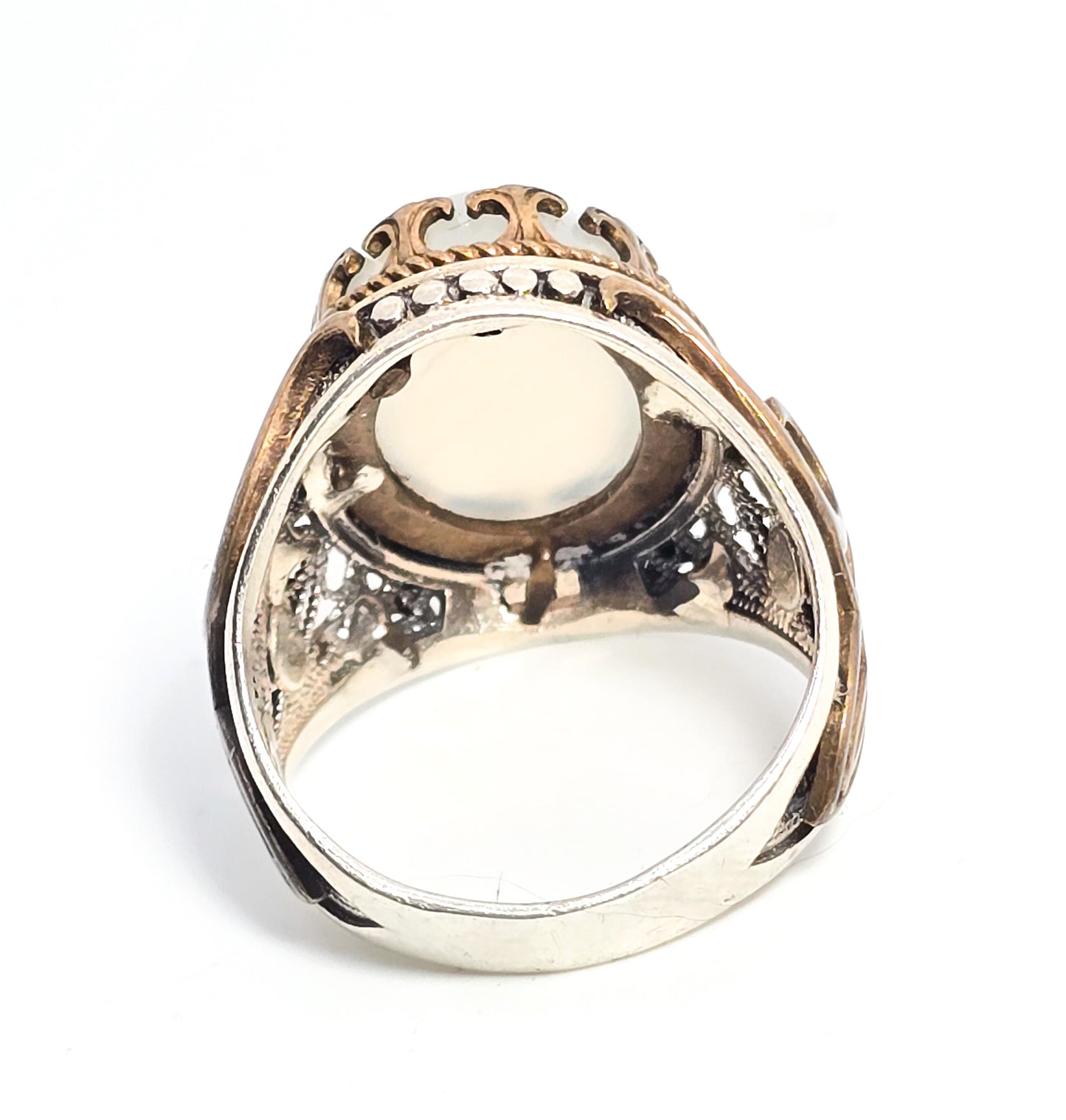 Quartz KGH quartz owl large Turkish Ottoman style sterling silver ring size 9.5