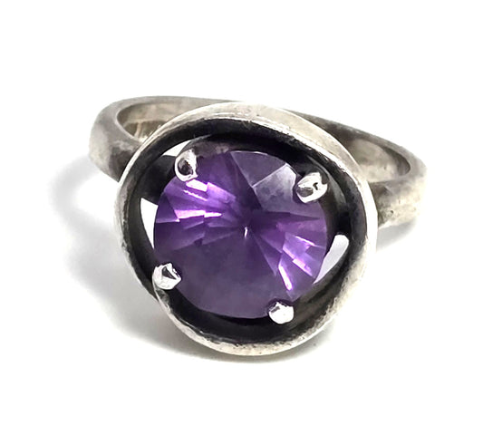 J. Sotelo JS Mexican Synthetic Alexandrite artisan sterling silver ring size 6