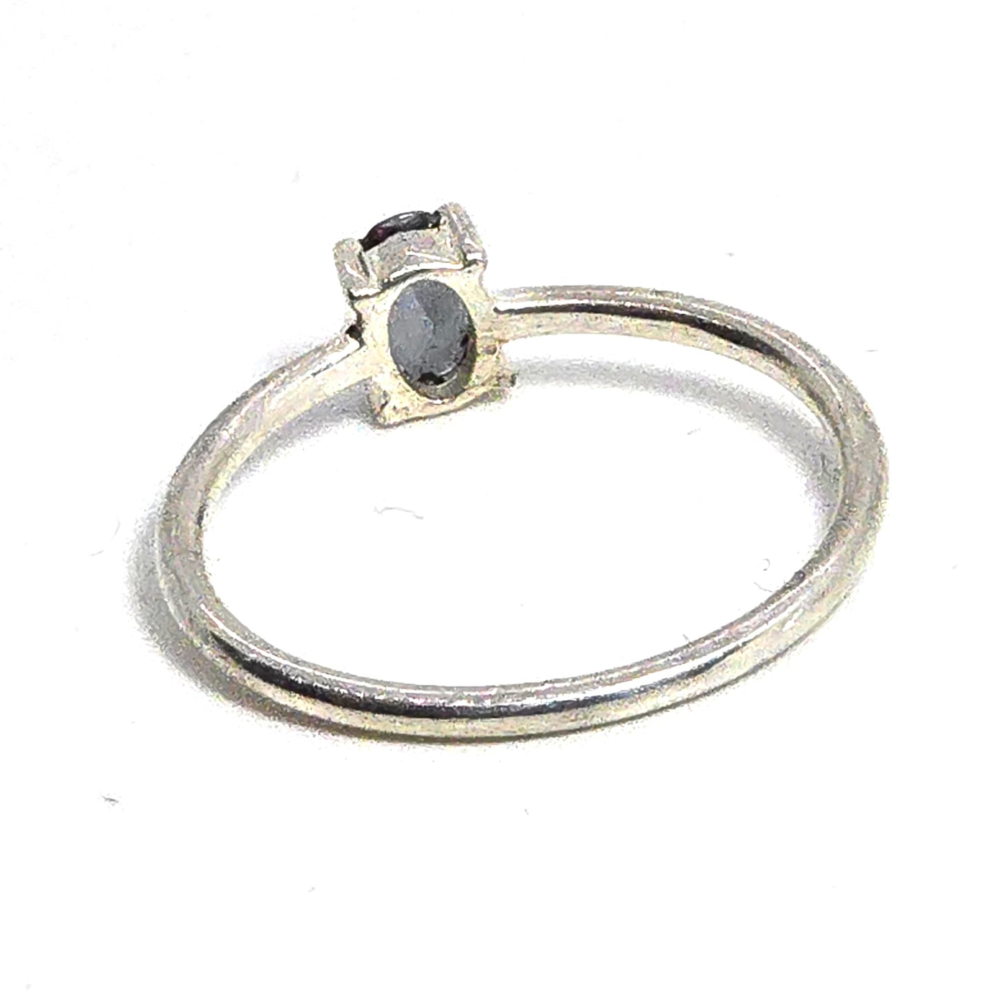 Peacock Mystic Topaz oval cut synthetic topaz sterling silver solitaire ring size 8