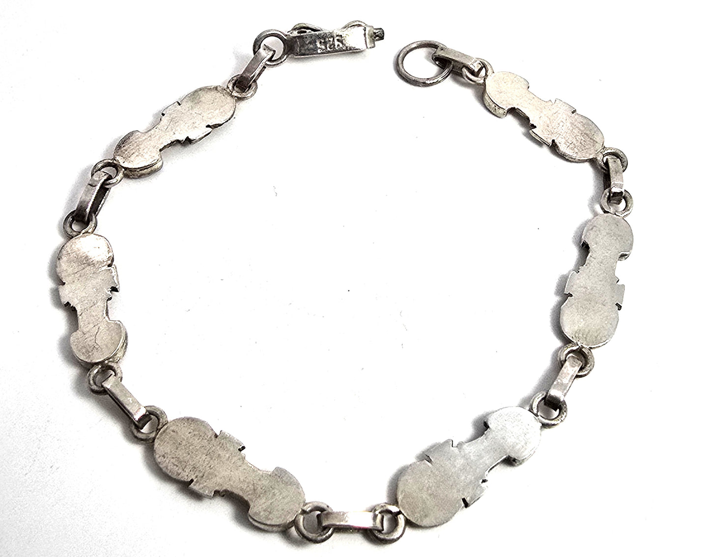 Peruvian Tumi Chimu lapis lazuli gemstone sterling silver vintage bracelet