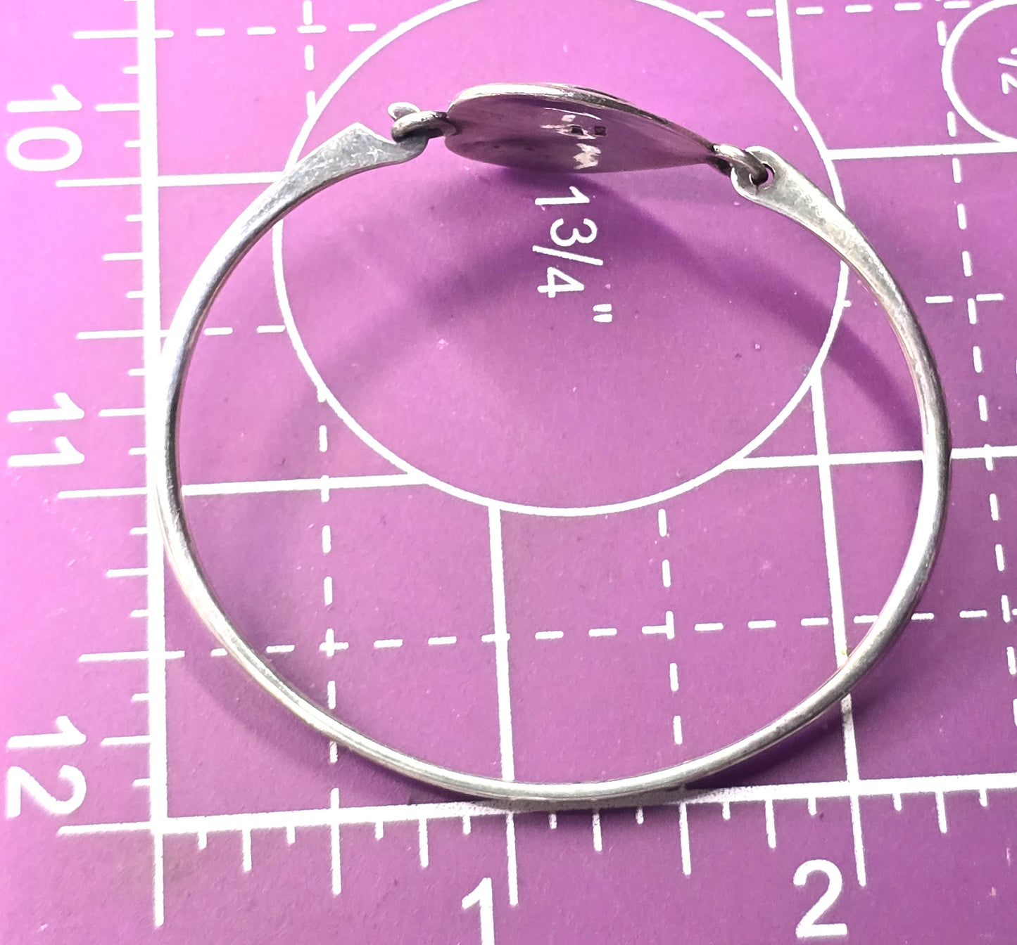 Boma Heart etched celestial sterling silver vintage signed bangle bracelet