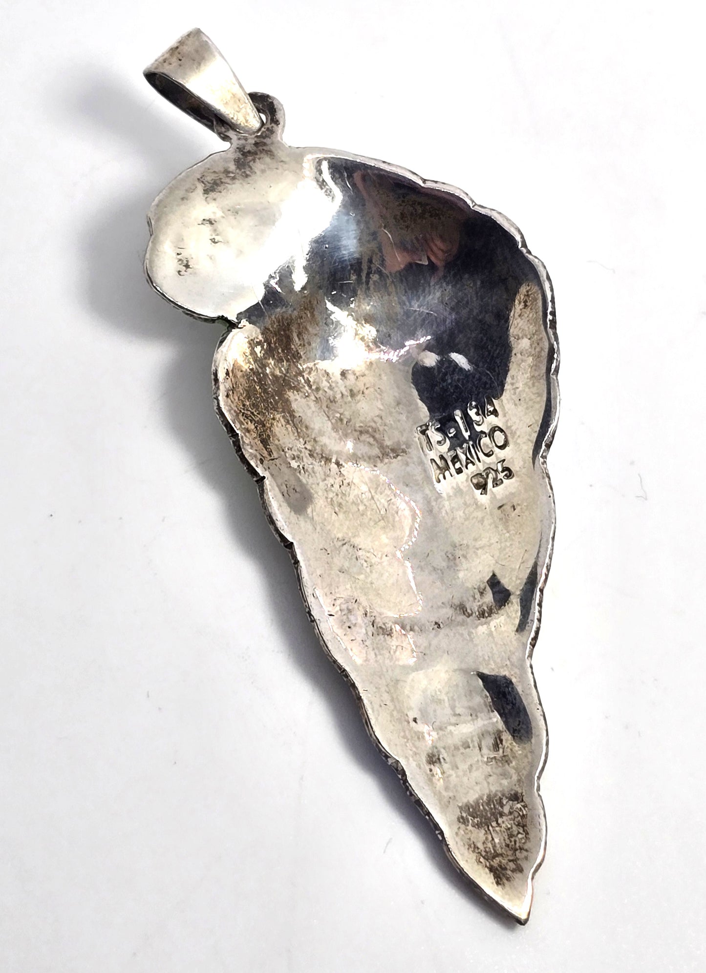 McCaw Parrot Taxco Mexico TS-134 vintage Enamel Sterling Silver pendant CHIP