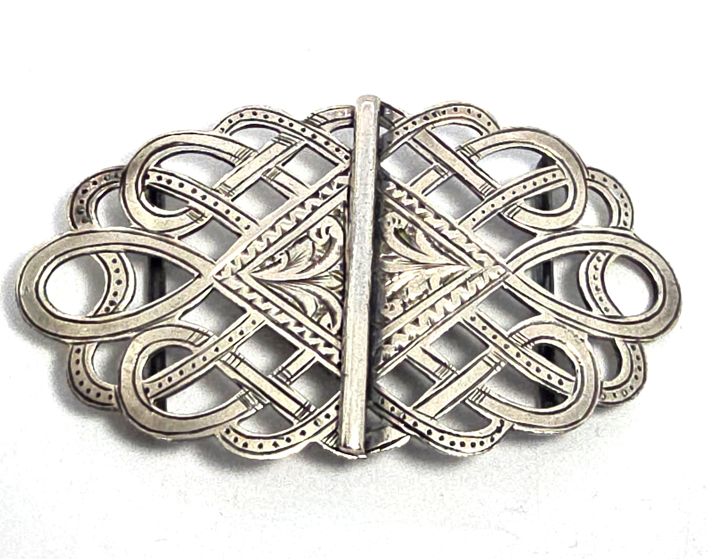 C.E. Williams English Victorian 1898 sterling silver antique sash nurses buckle