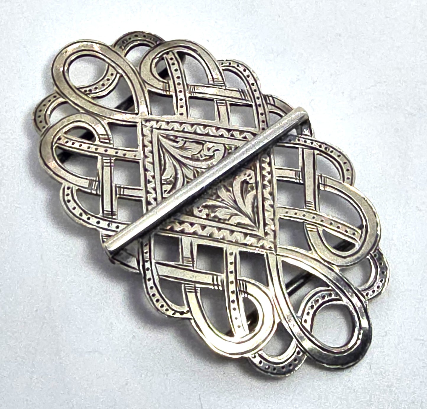 C.E. Williams English Victorian 1898 sterling silver antique sash nurses buckle