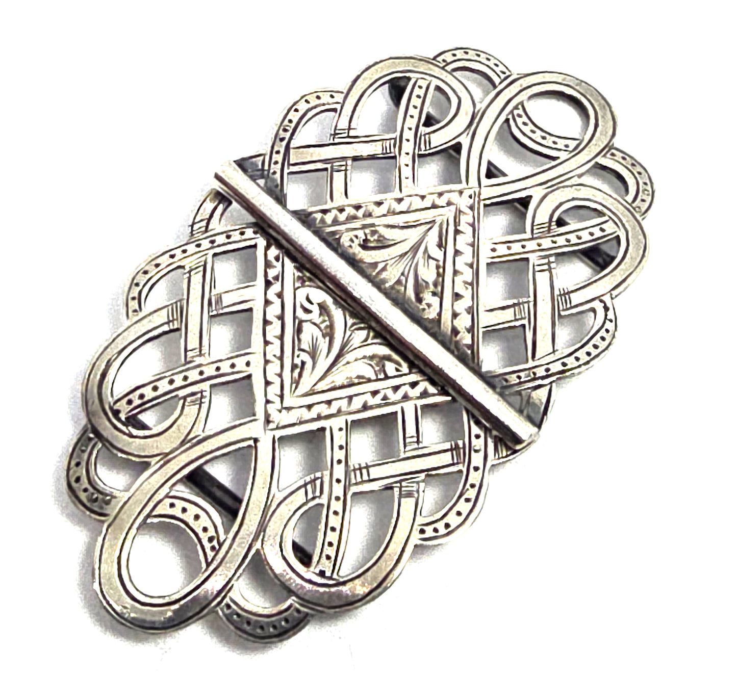 C.E. Williams English Victorian 1898 sterling silver antique sash nurses buckle