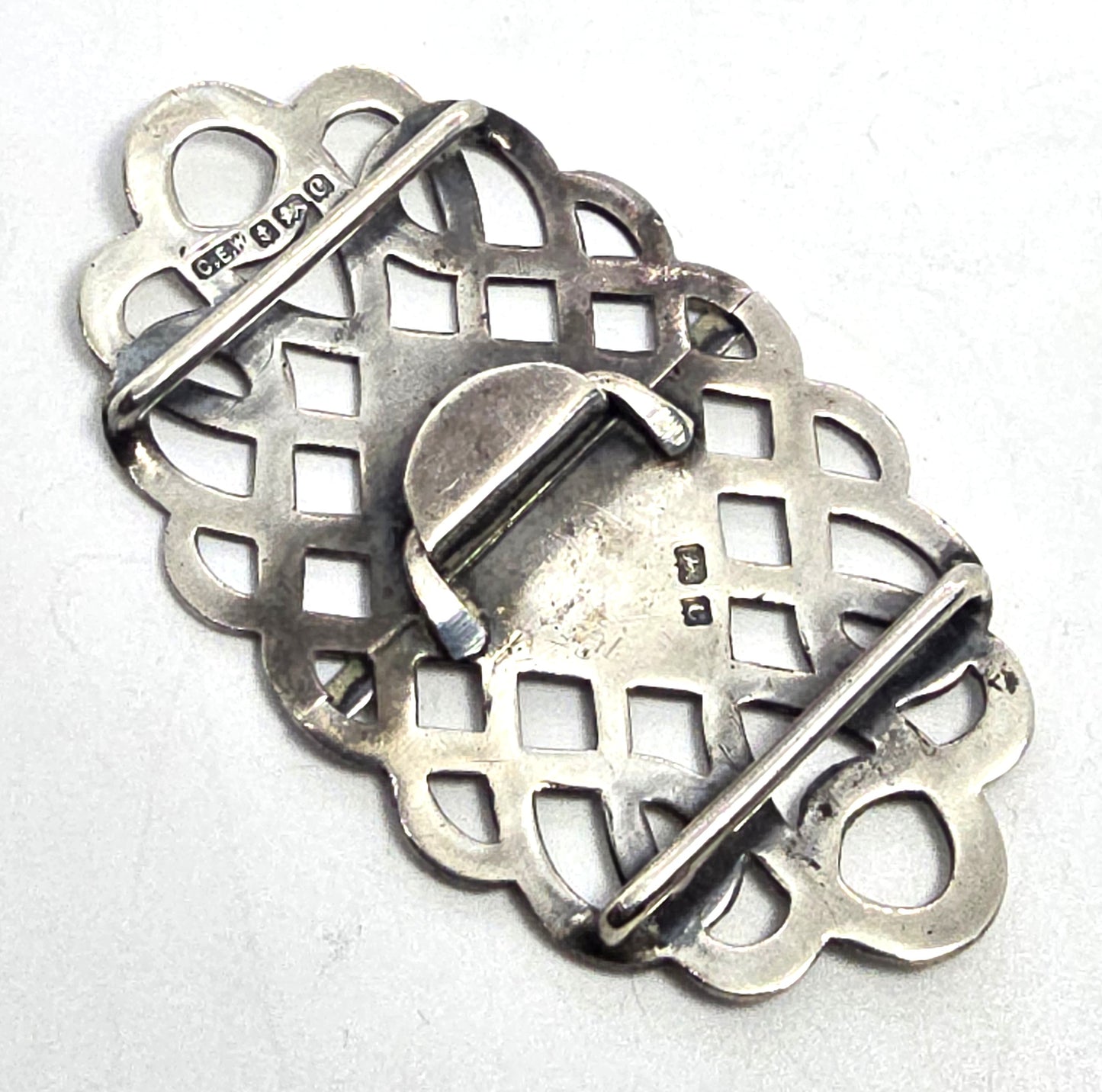 C.E. Williams English Victorian 1898 sterling silver antique sash nurses buckle