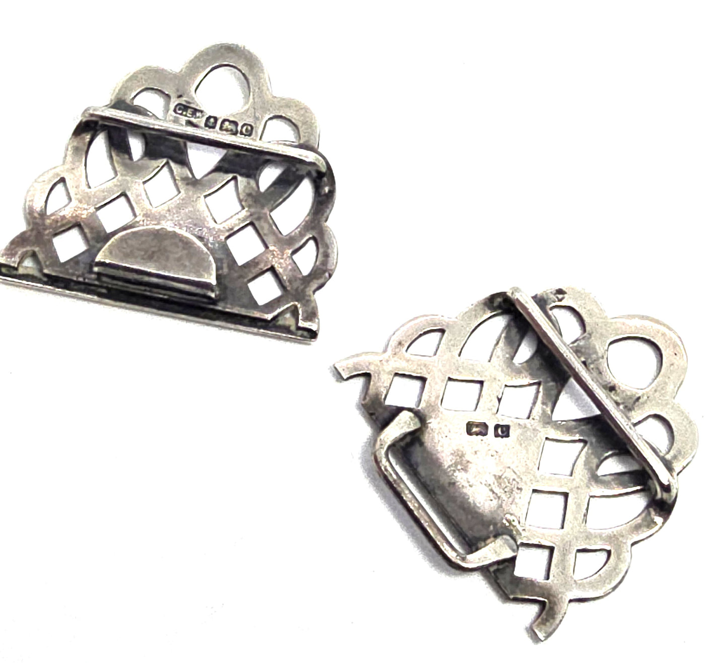 C.E. Williams English Victorian 1898 sterling silver antique sash nurses buckle