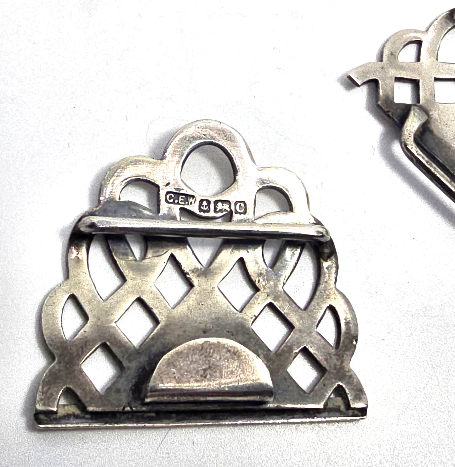 C.E. Williams English Victorian 1898 sterling silver antique sash nurses buckle