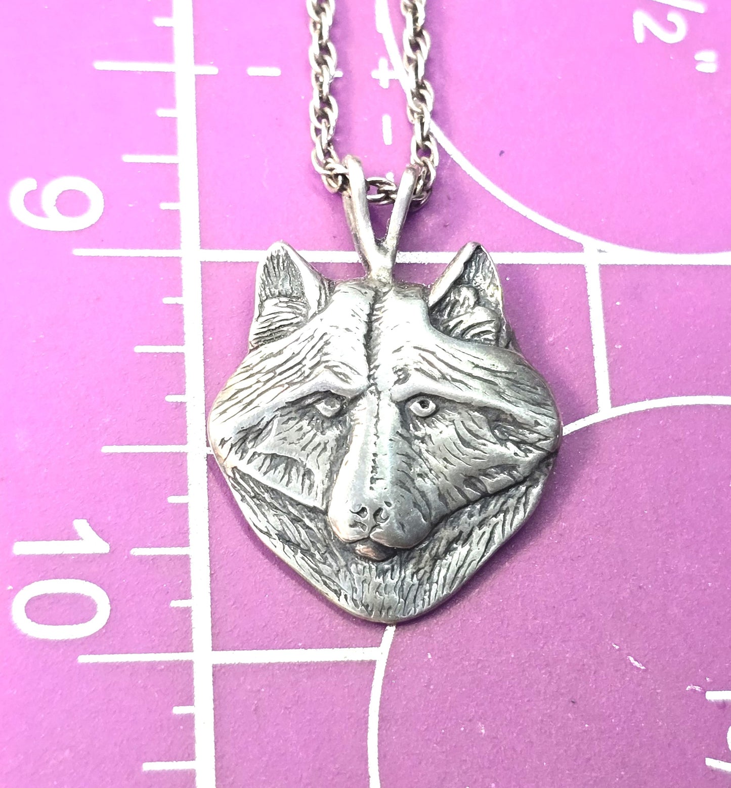Viking wolf Men's vintage retro solid sterling silver pendant necklace