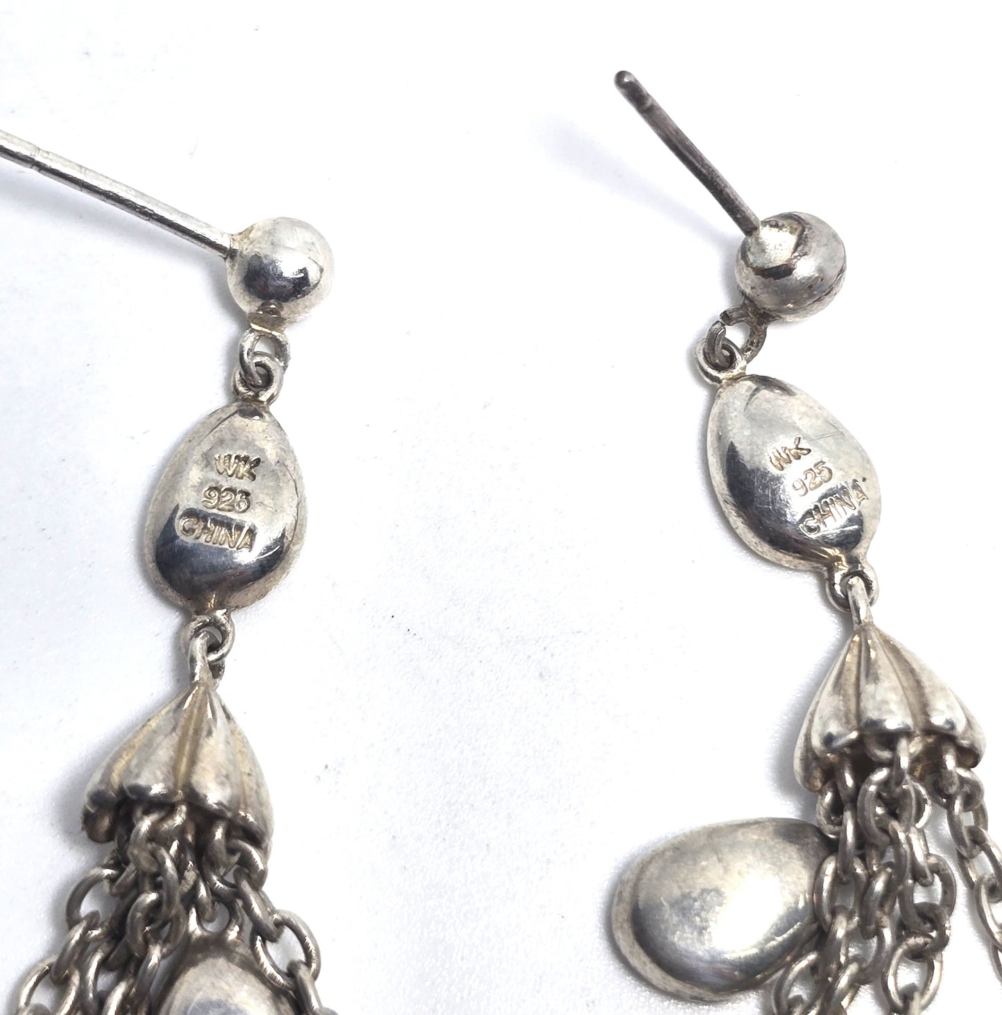 Whitney Kelly WK Blue opal triplet long drop sterling silver earrings