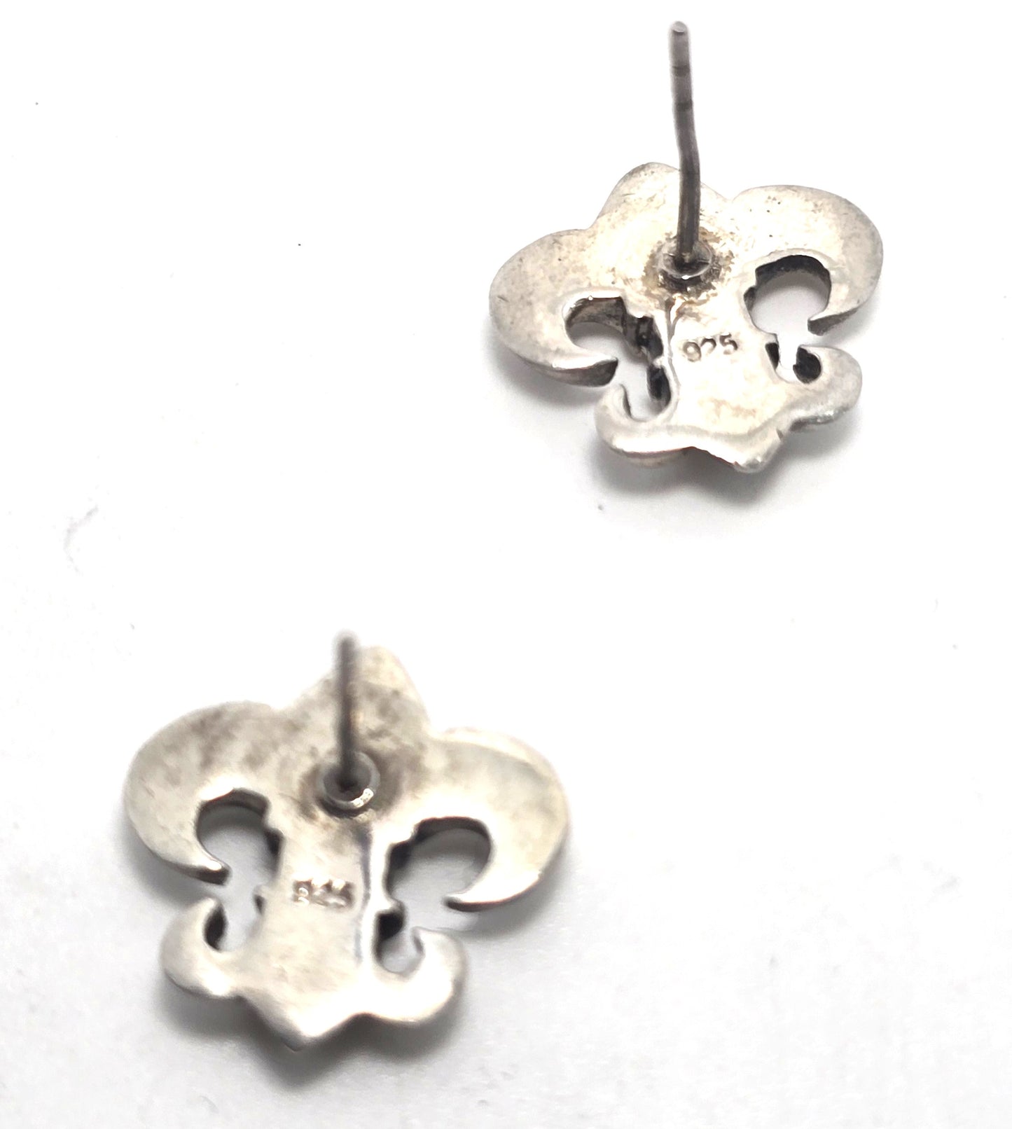 Fleur de Lis French Creole Mardi Gras sterling silver vintage stud earrings