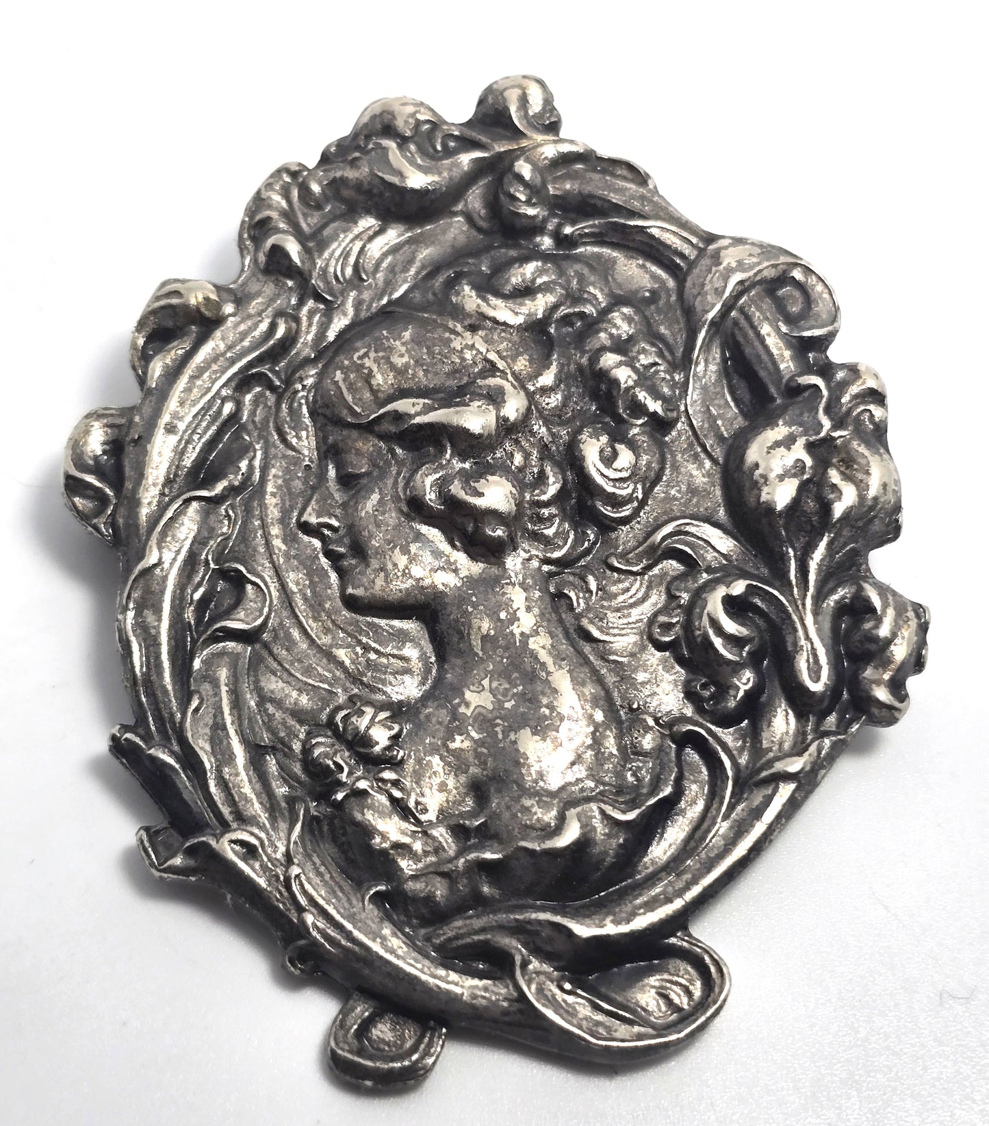 Historic New Orleans Collection HNOC Art Nouveau style Nymph cameo brooch