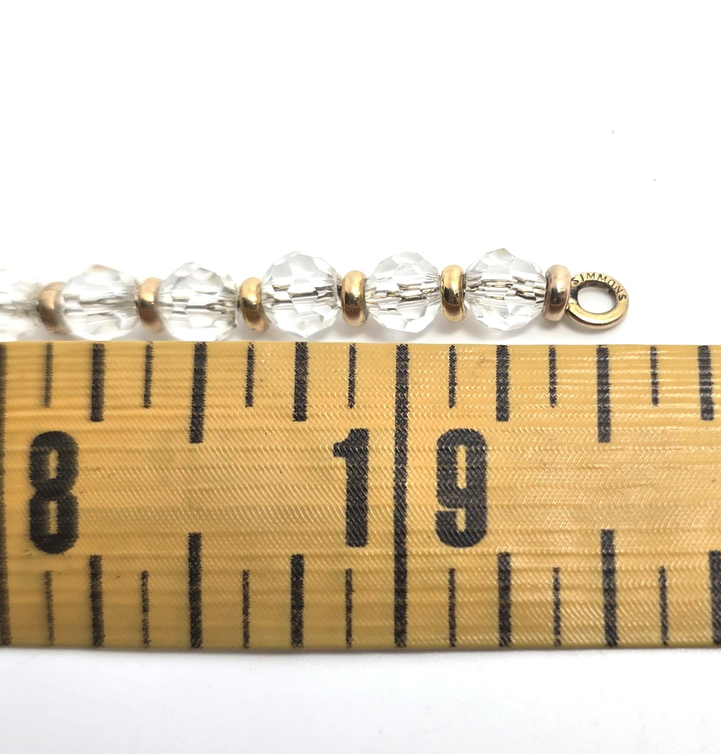 Simmons Art Deco gold filled faceted lead crystal beaded antique necklace