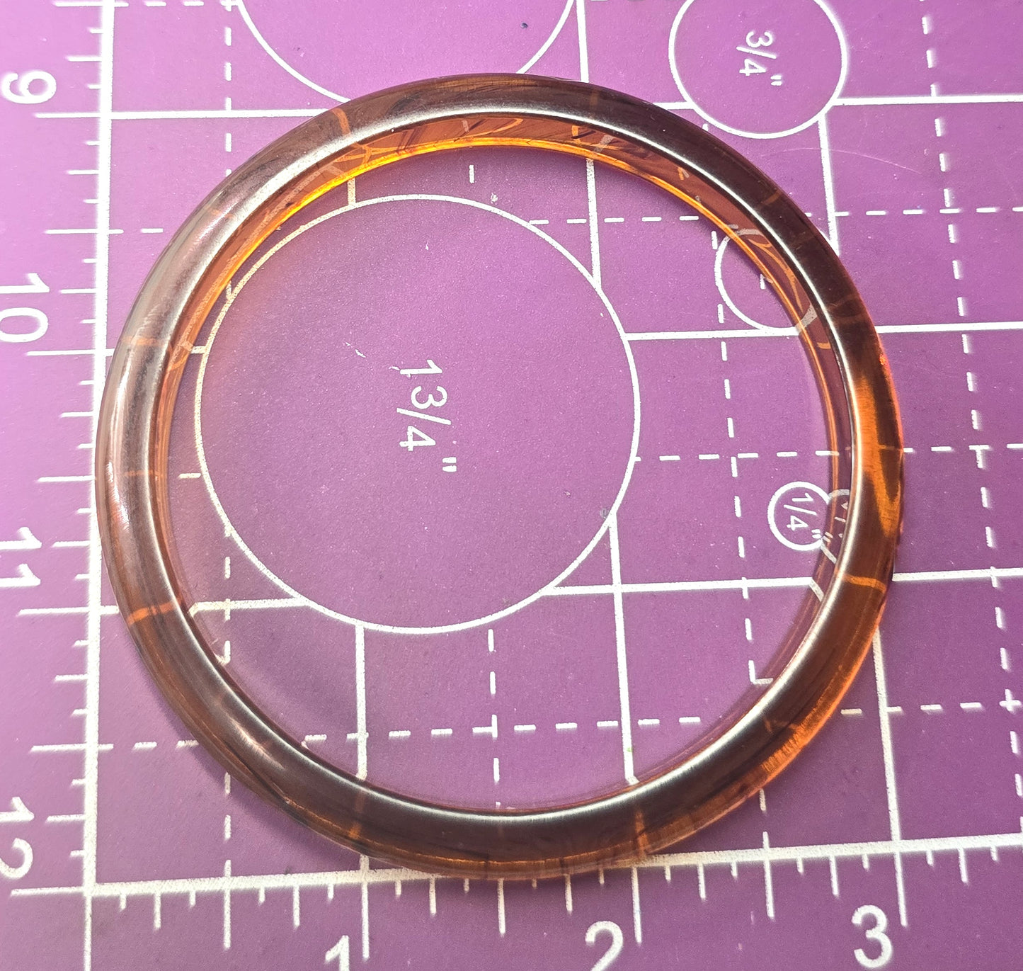 Brown torti marble swirl Lucite thick vintage bangle bracelet