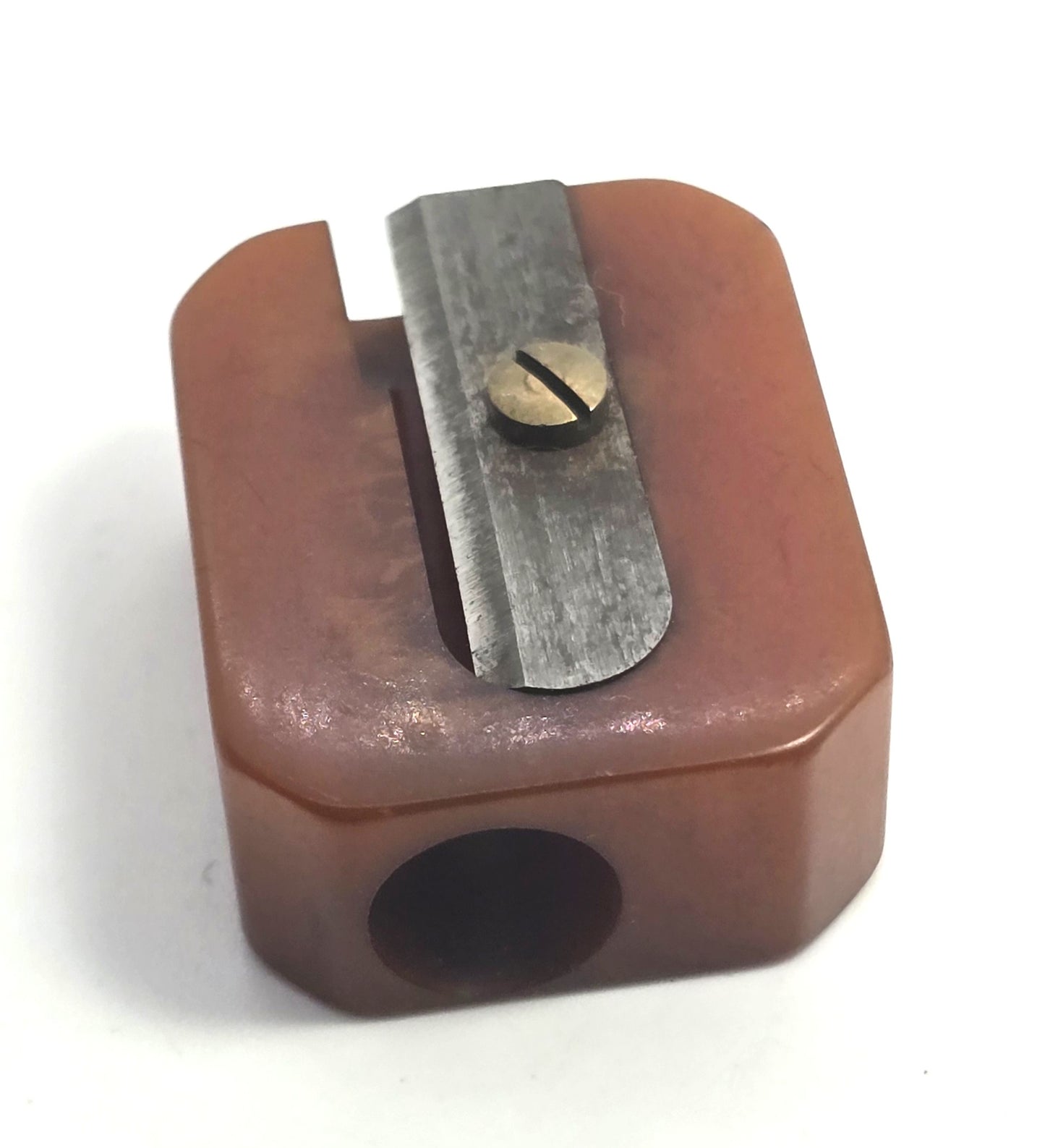 Marbled Brown Bakelite Henderson Scotchart Rug vintage pencil sharpener Philly