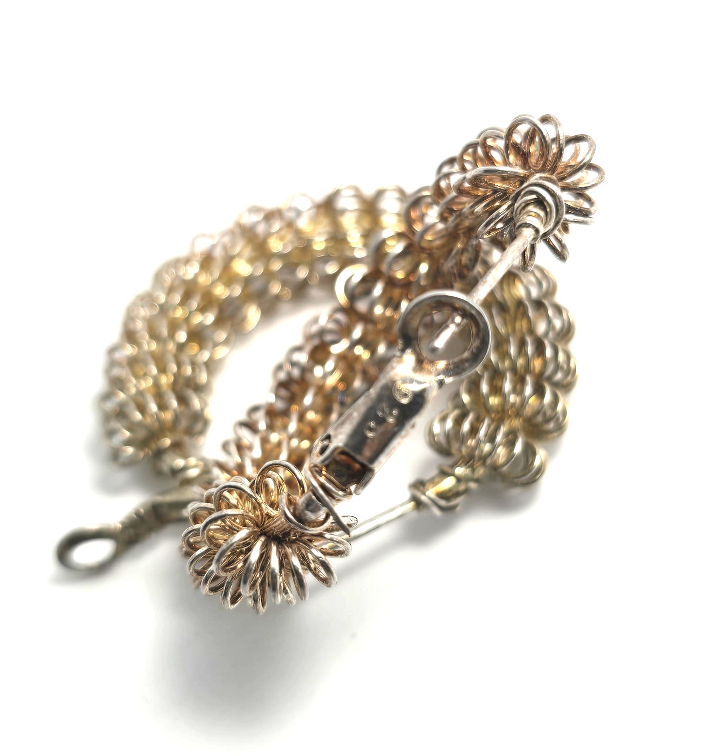 Silver plated vermeil atomic spiral gold toned vintage 1980's large hoop earrings