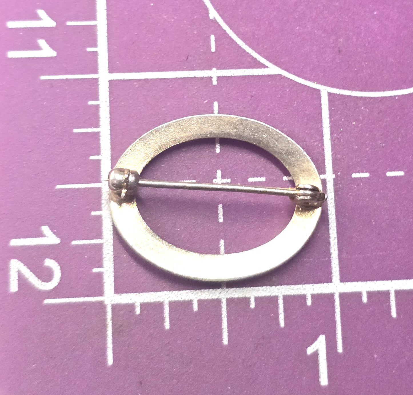 Art Deco Baby Blue enamel rhinestone infinity circle vintage brooch