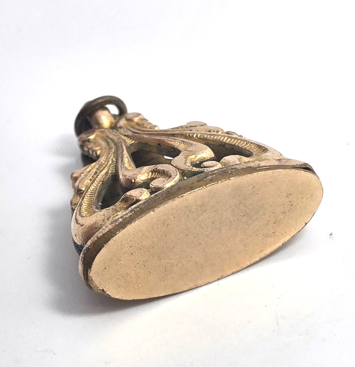 Victorian yellow Gold filled scroll antique watch fob charm pendant blank