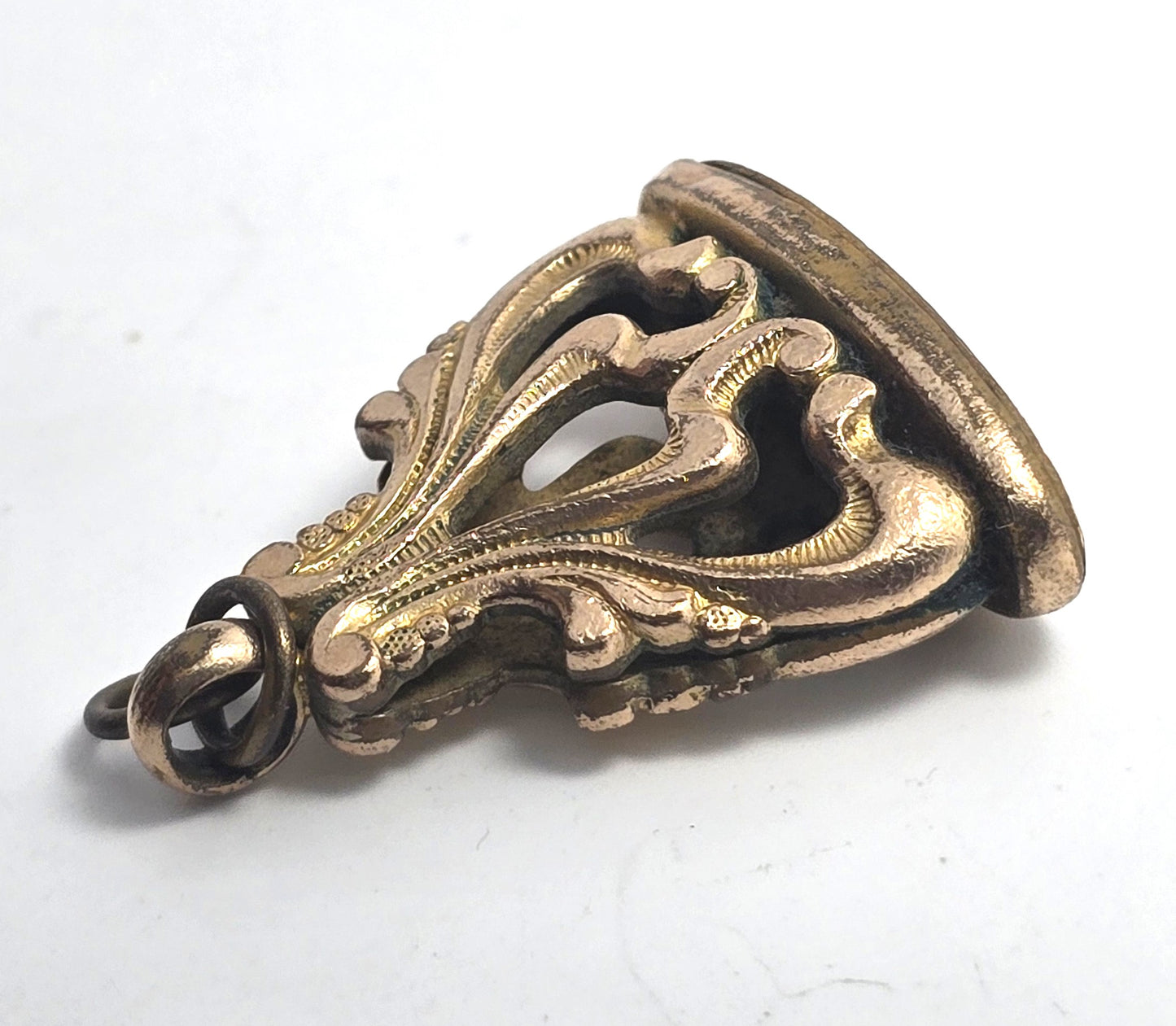 Victorian yellow Gold filled scroll antique watch fob charm pendant blank