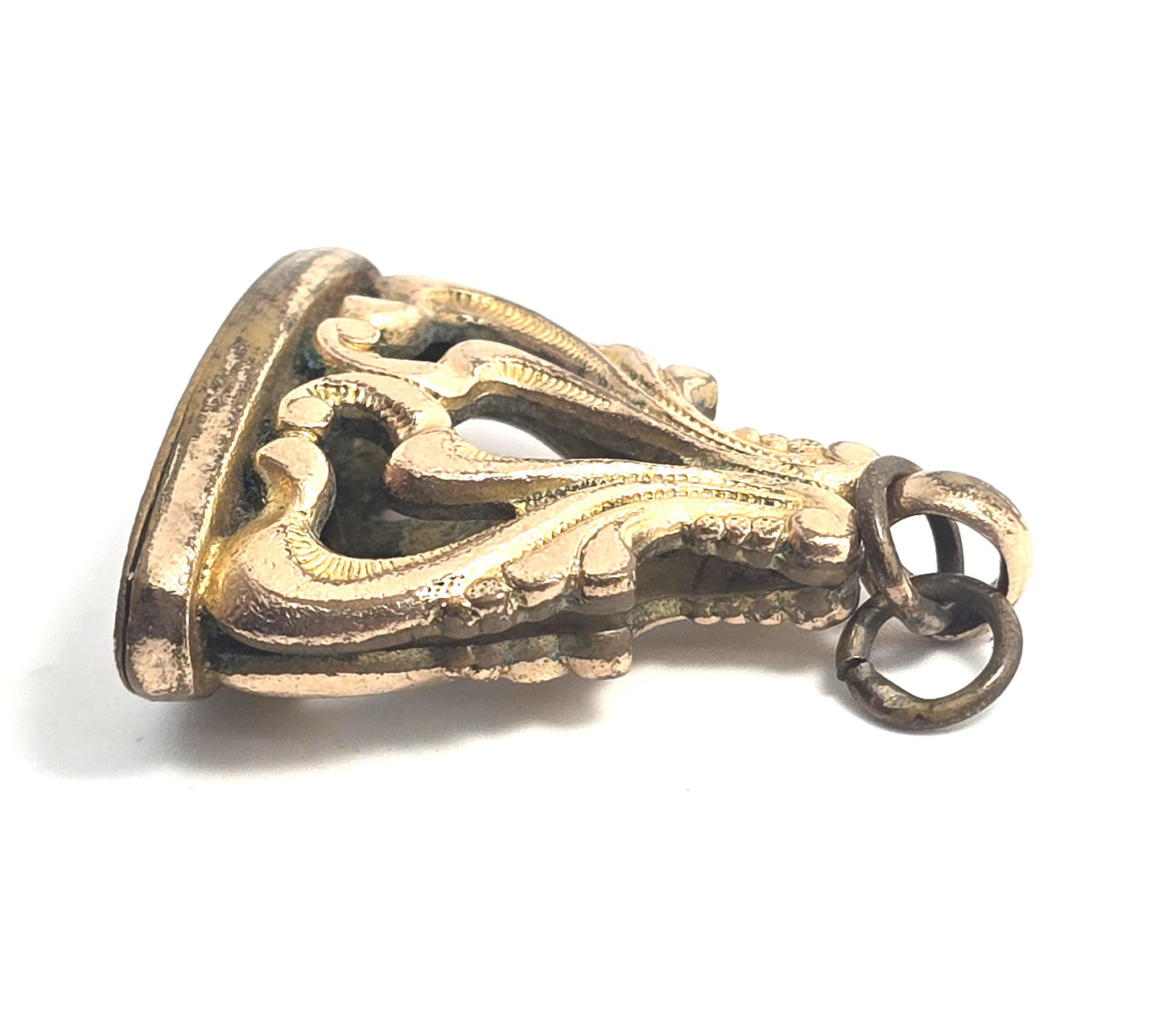 Victorian yellow Gold filled scroll antique watch fob charm pendant blank