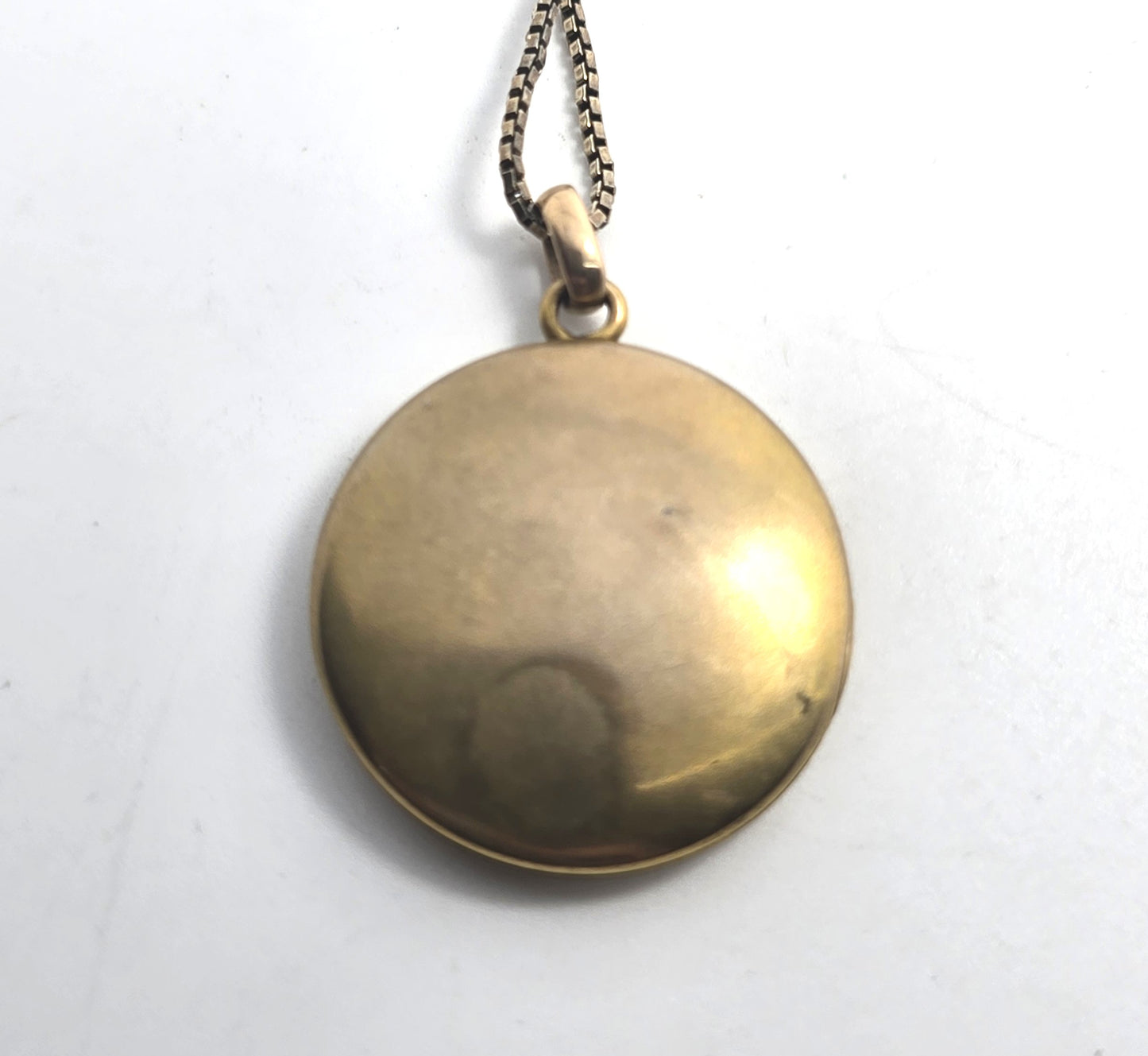 Antique Yellow Gold Filled Victorian CF monogram etched locket necklace