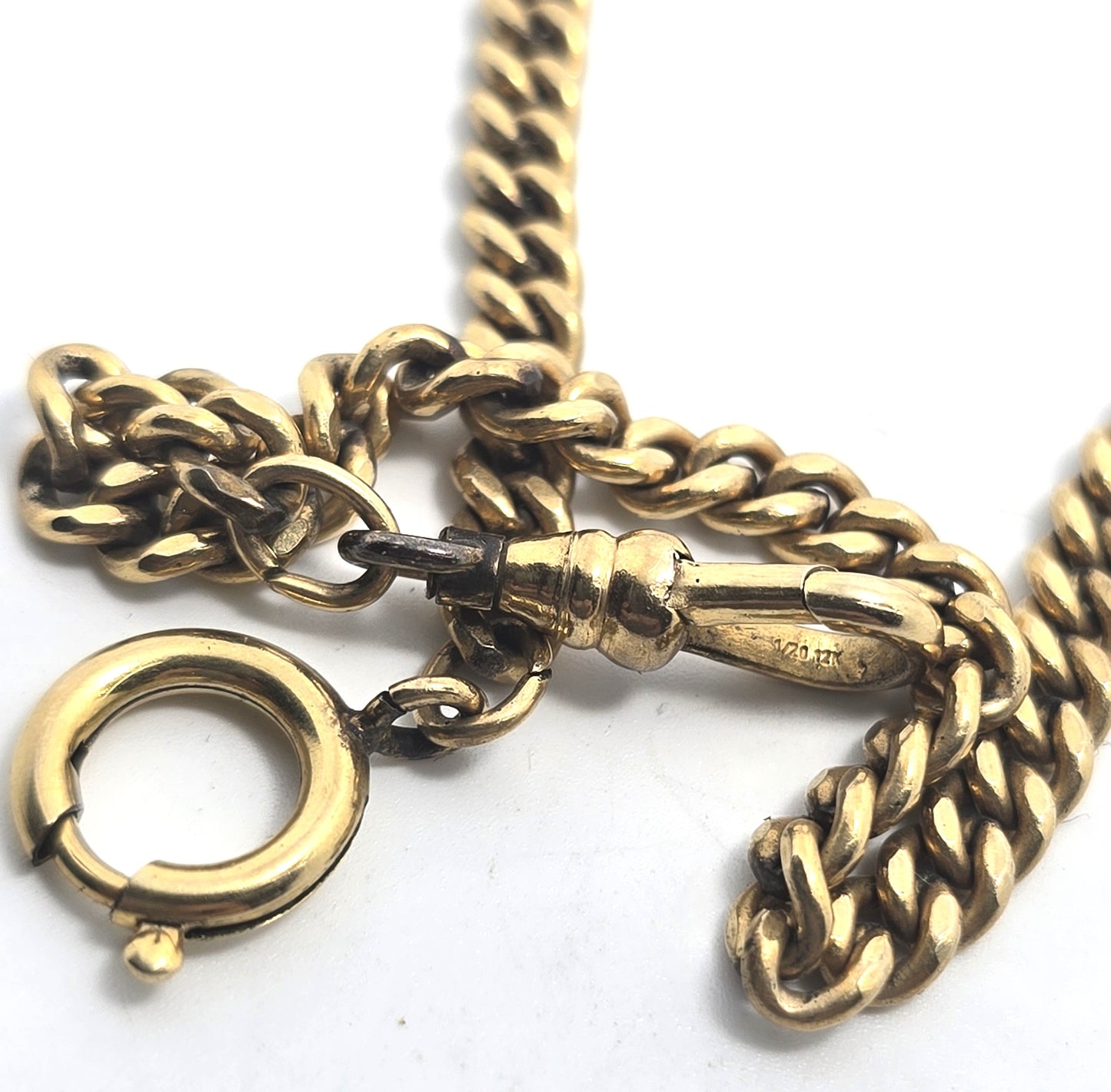 Victorian antique 1/20th 18k yellow gold filled 12 inch long  watch chain