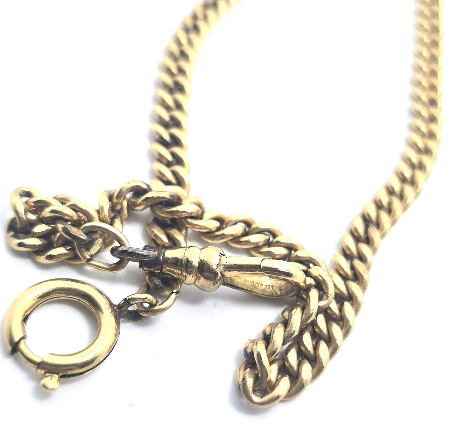 Victorian antique 1/20th 18k yellow gold filled 12 inch long  watch chain