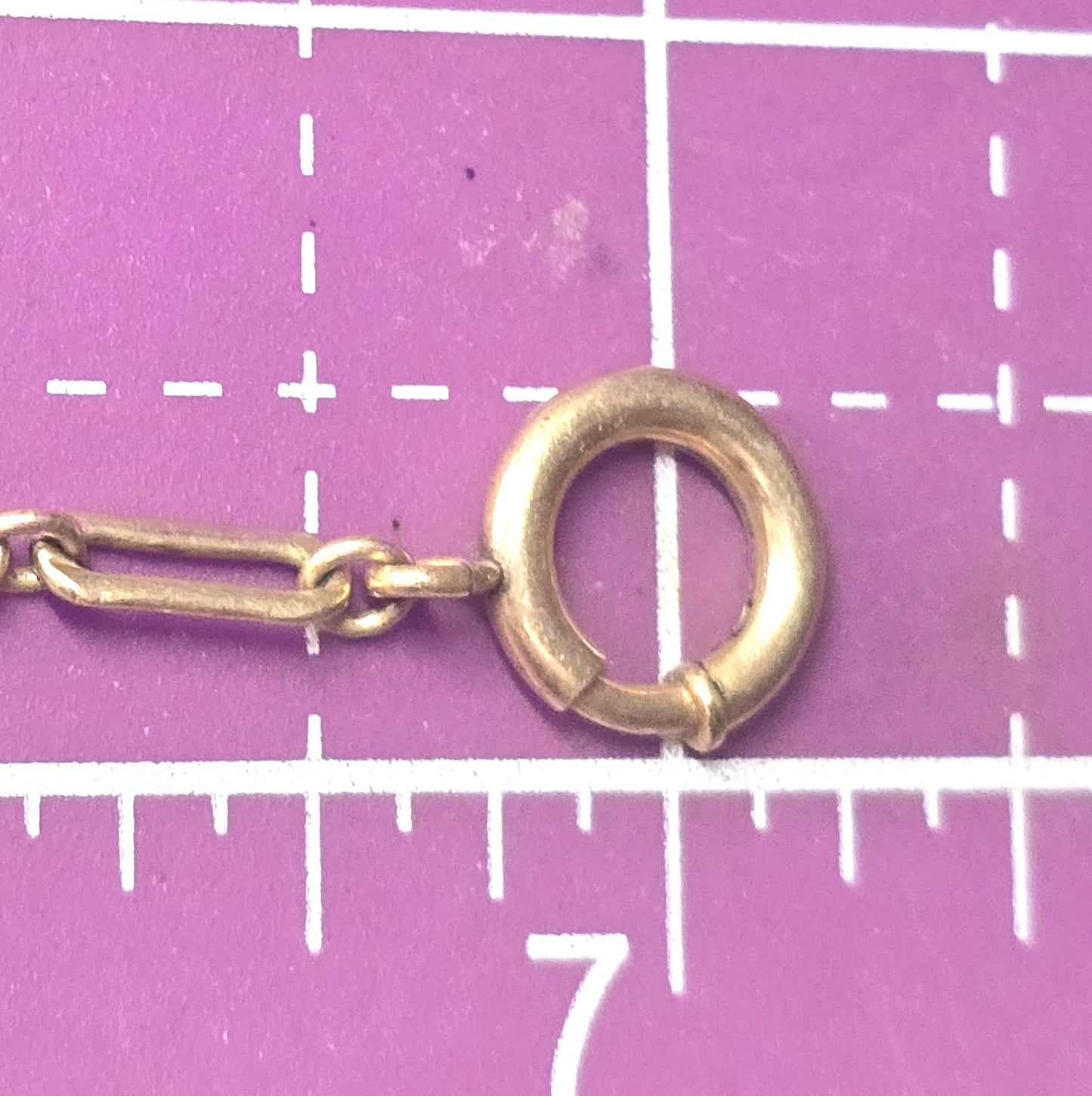 Krementz antique yellow gold filled trombone link 7 inch long  watch chain