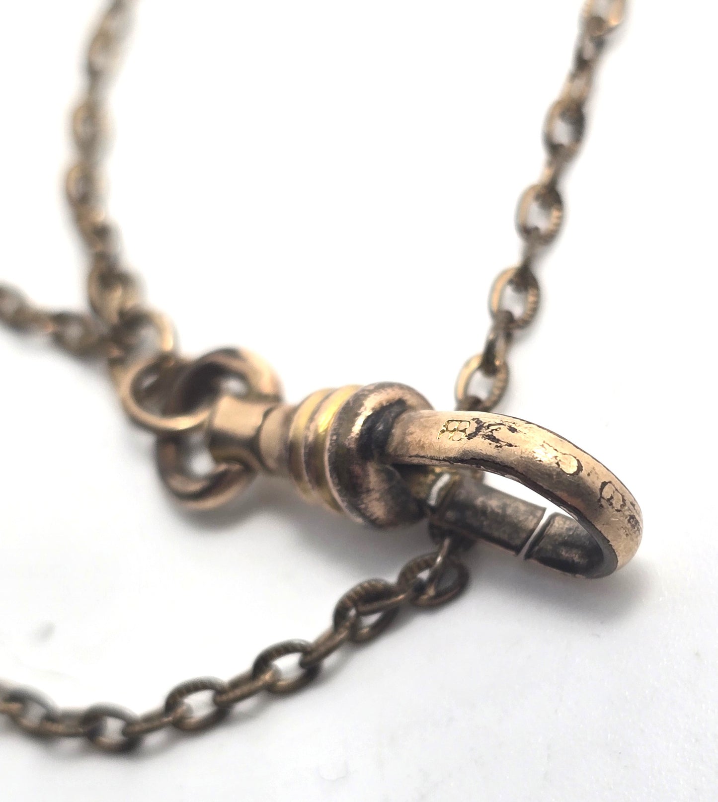 Victorian antique yellow gold filled 7 inch long  watch fob chain bracelet