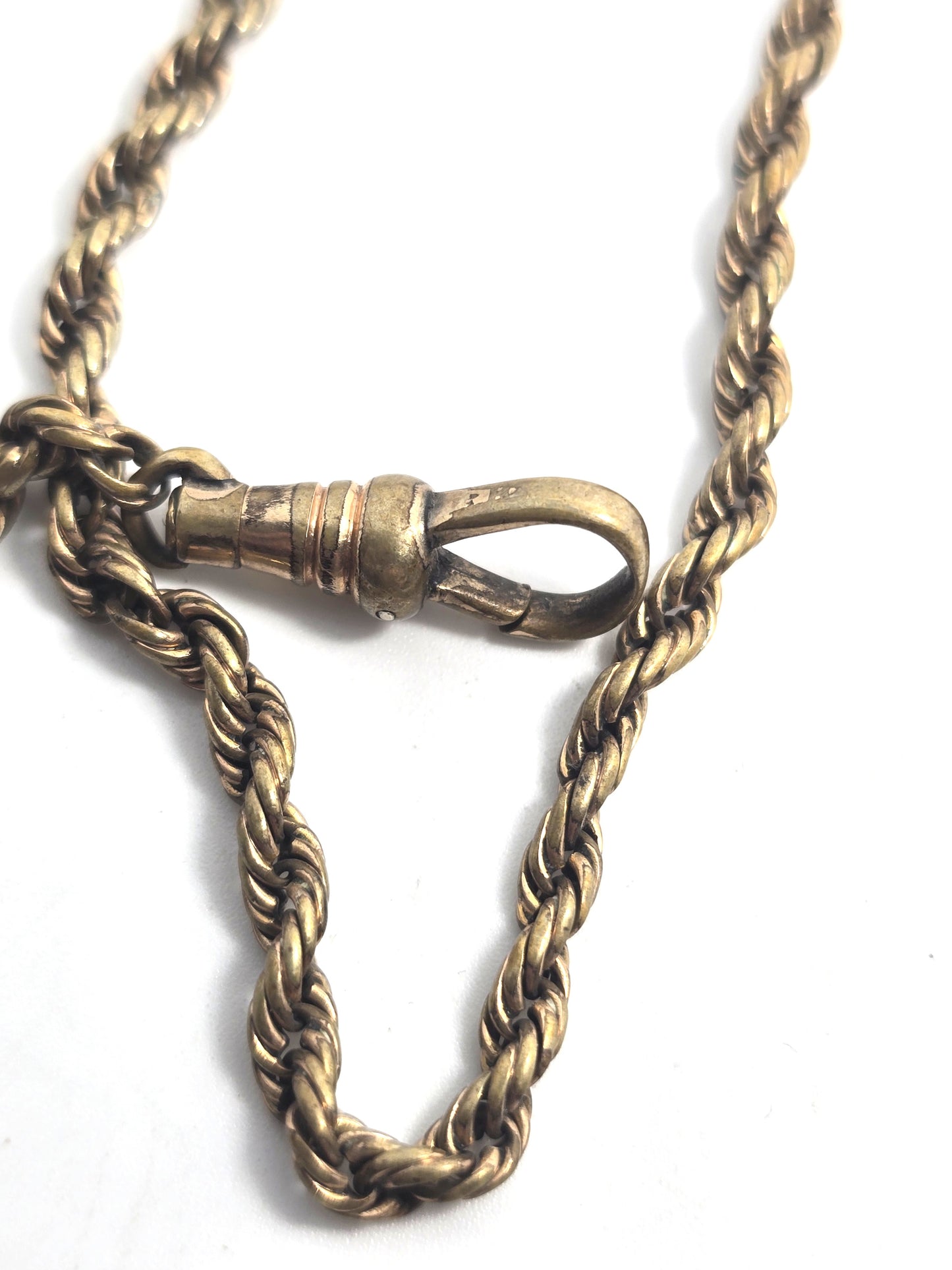 Victorian antique gold filled twisted rope T bar button hole watch fob