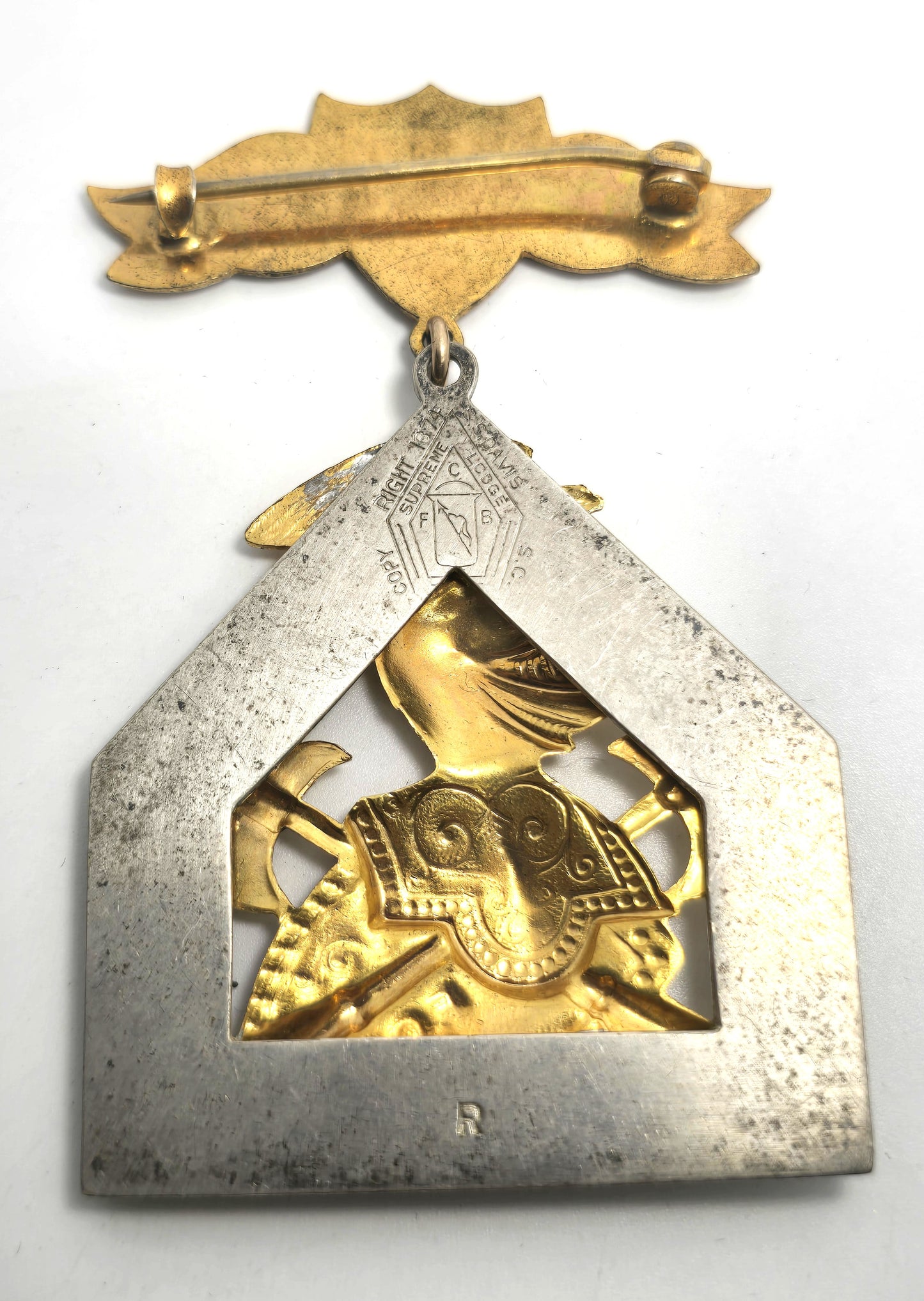 Knights Of Pythias F.C.B. Silver Pin Medal Supreme Lodge Davies SC 1874