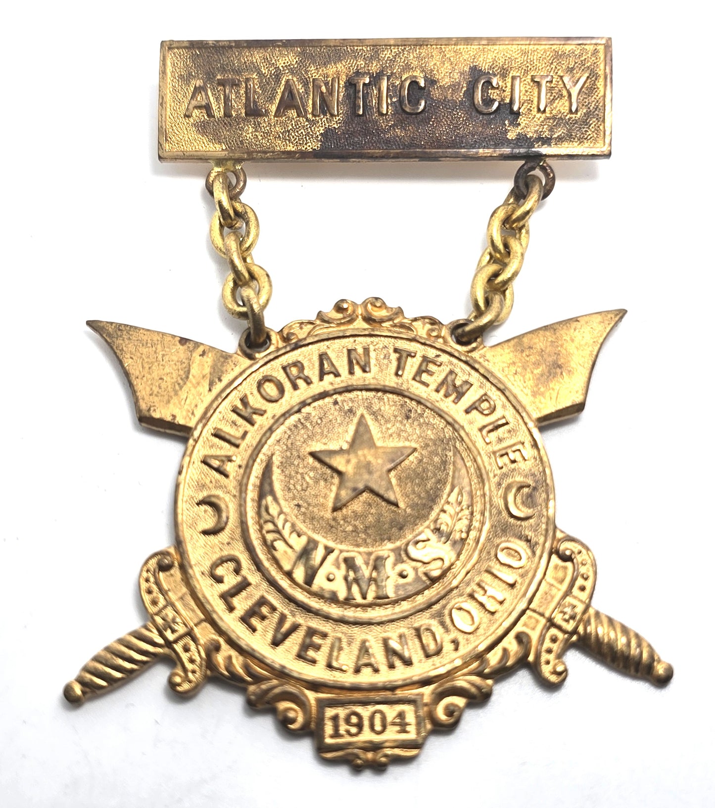 Knights Templar medal from the Alkoran Temple in Cleveland, Ohio, dated 1904