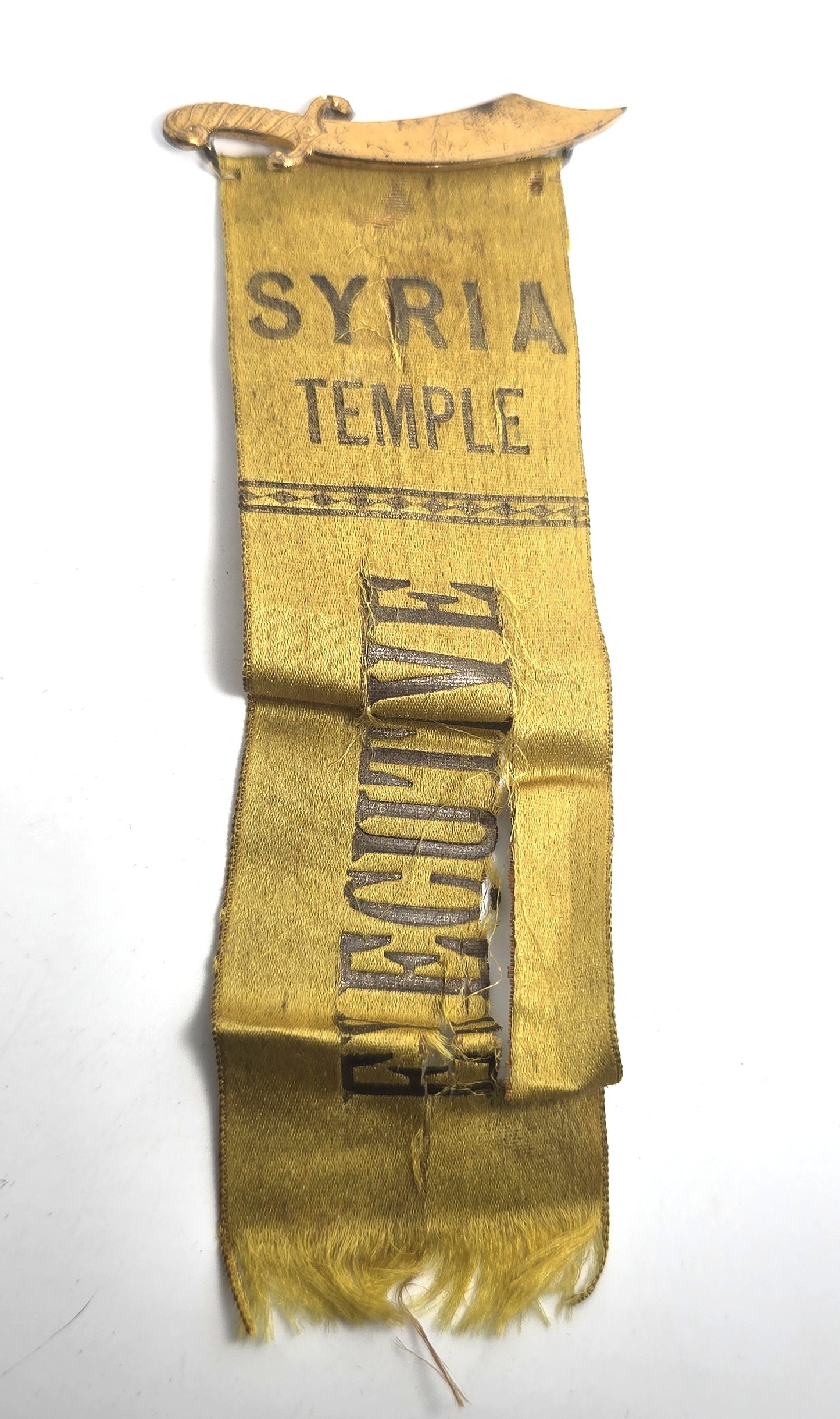 Knights Of Pythias F.C.B. gold filled Syria Temple antique Victorian ribbon