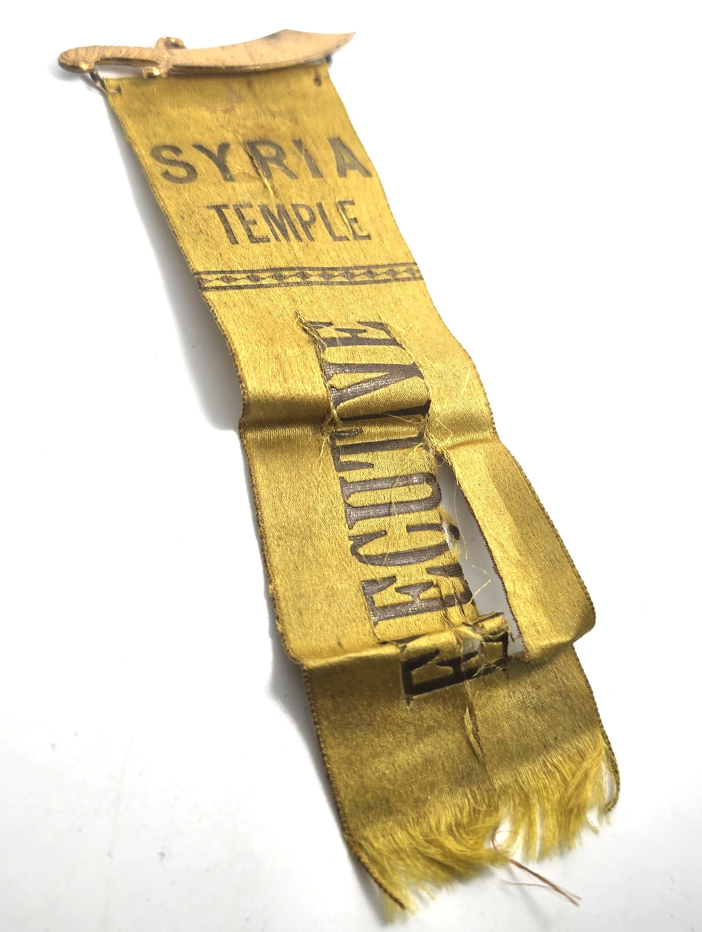 Knights Of Pythias F.C.B. gold filled Syria Temple antique Victorian ribbon